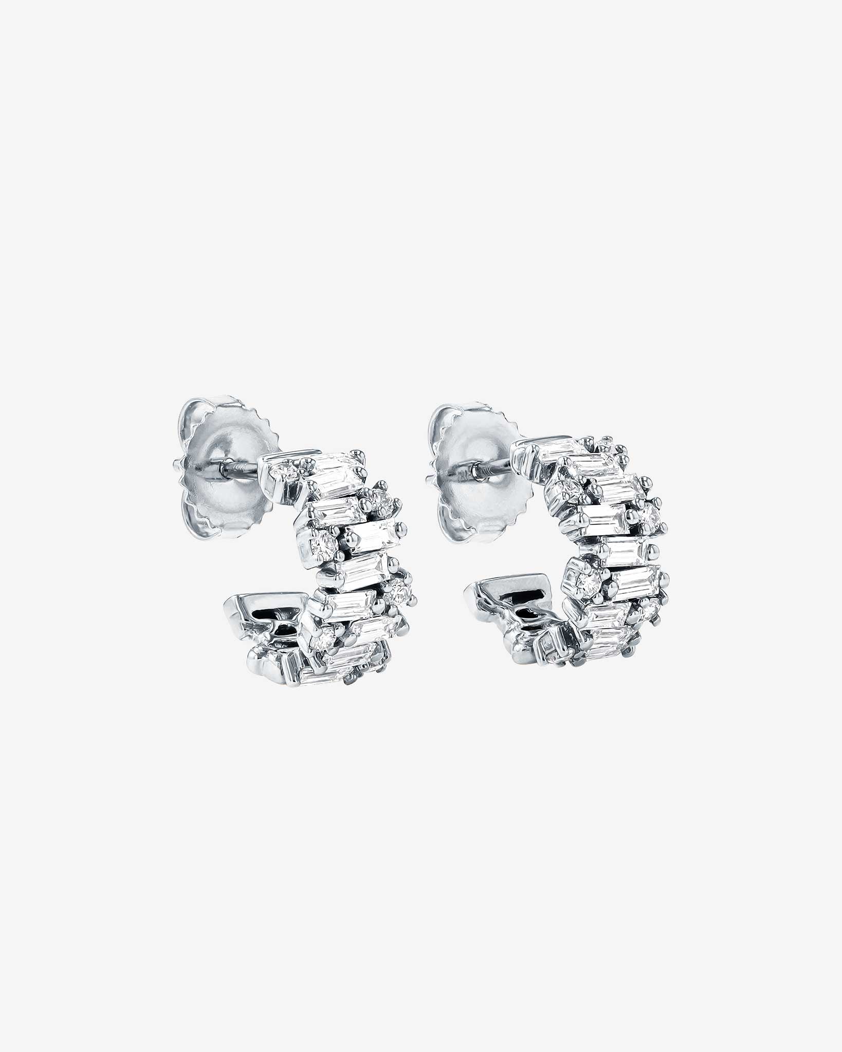 Suzanne Kalan Shimmer Diamond Mini Hoops in 18k white gold