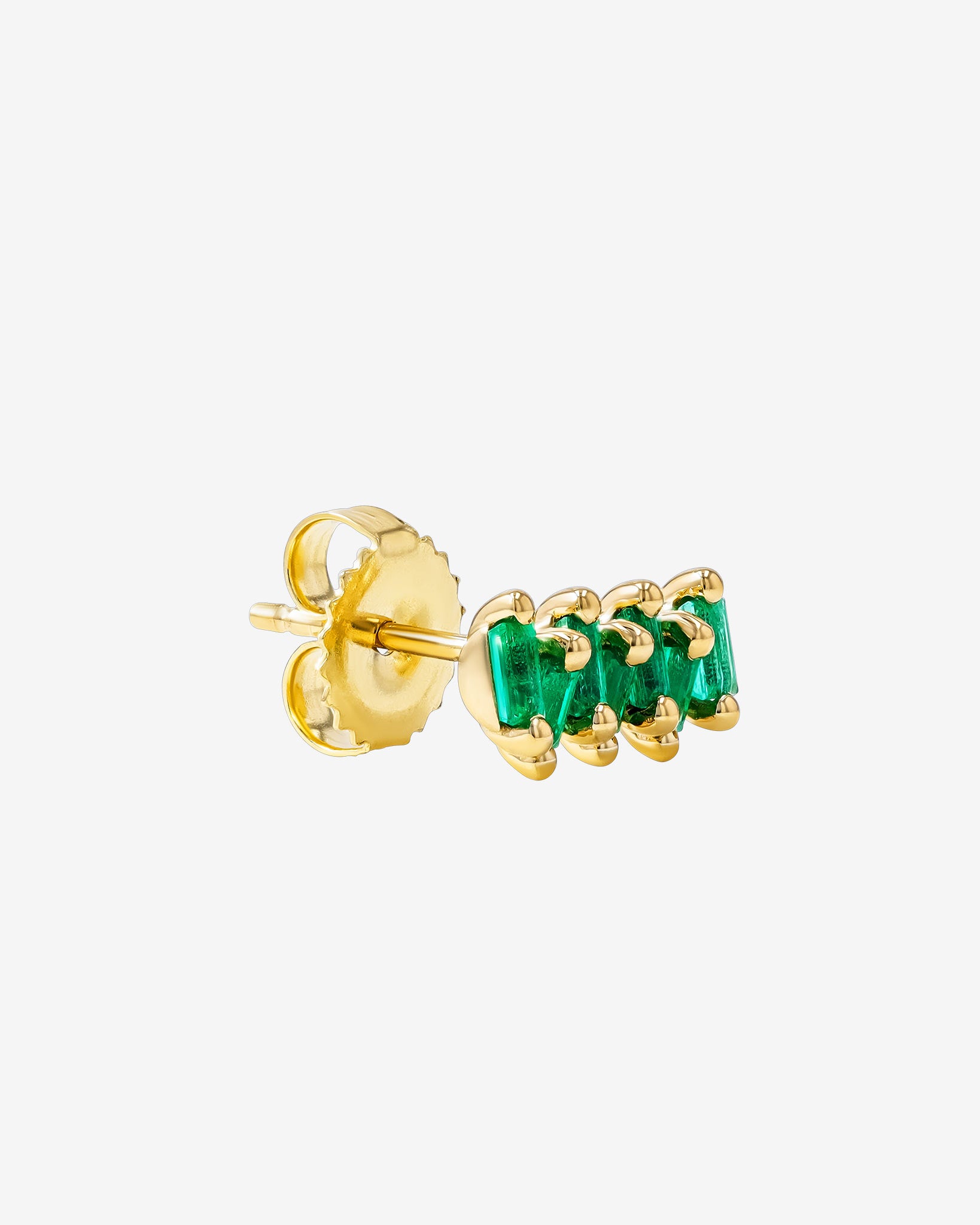 Suzanne Kalan Bold ZigZag Emerald Studs in 18k yellow gold