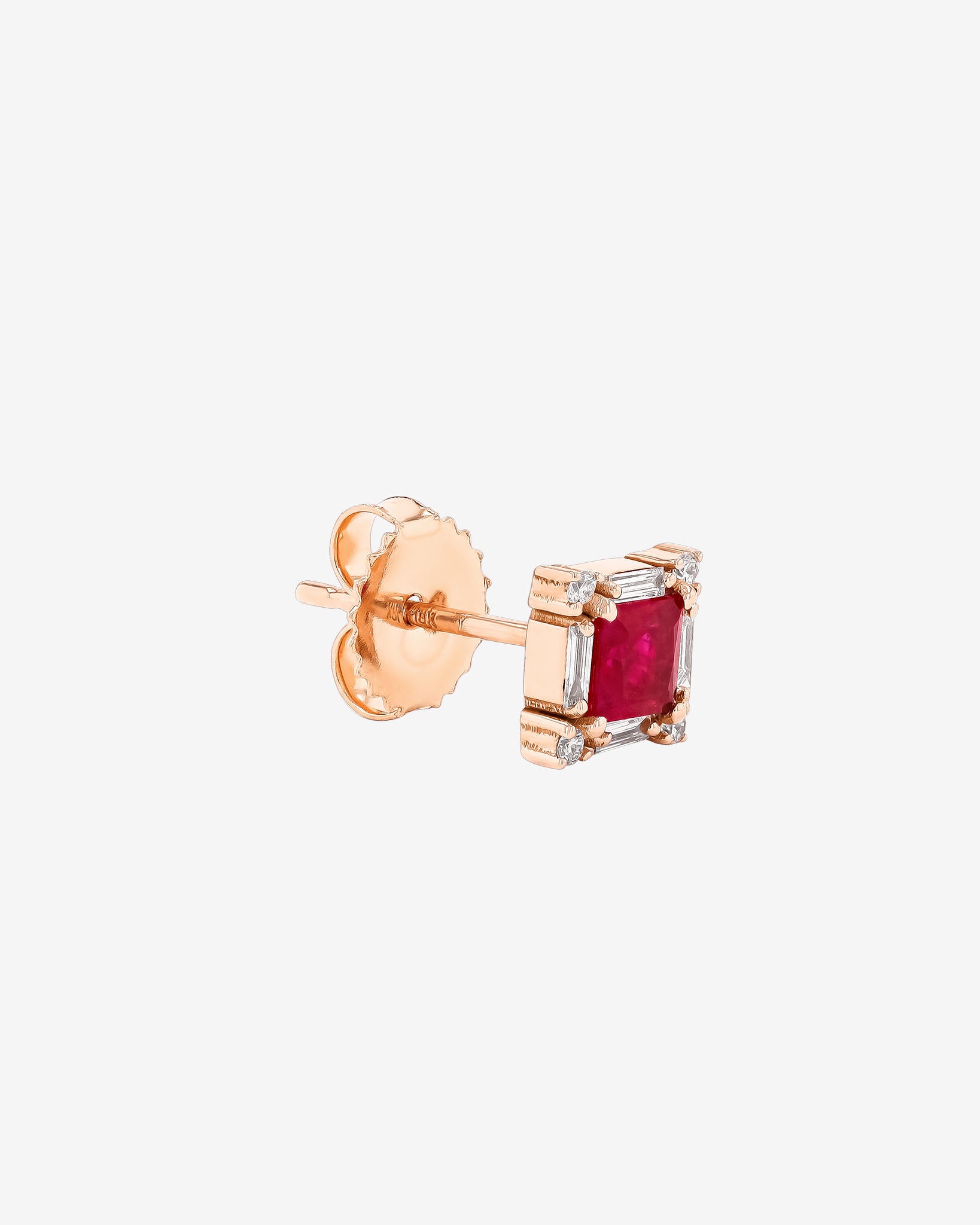 Suzanne Kalan Princess Midi Ruby Studs in 18k rose gold
