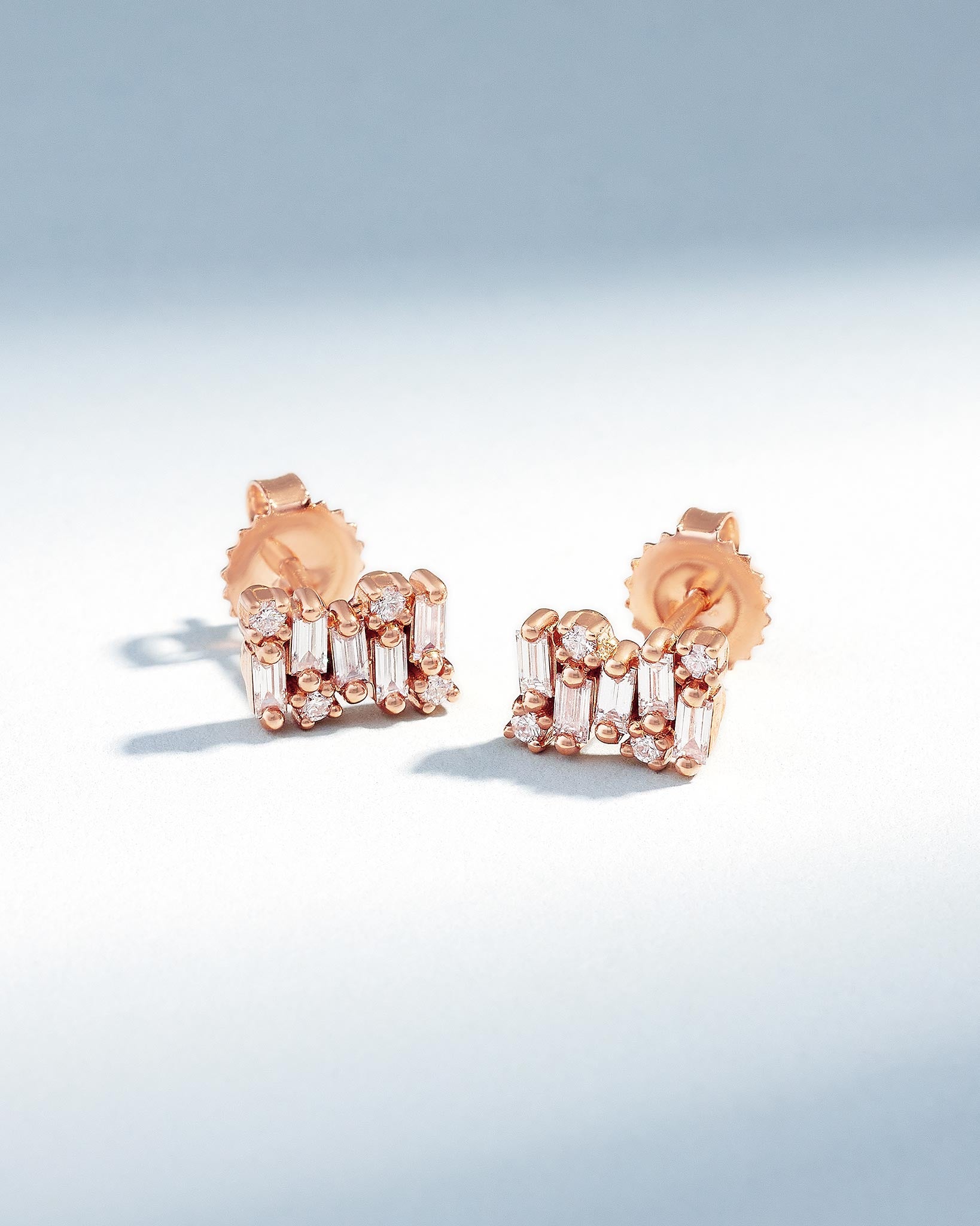 Suzanne Kalan Shimmer Diamond Studs in 18k white goldSuzanne Kalan Shimmer Diamond Studs in 18k rose gold