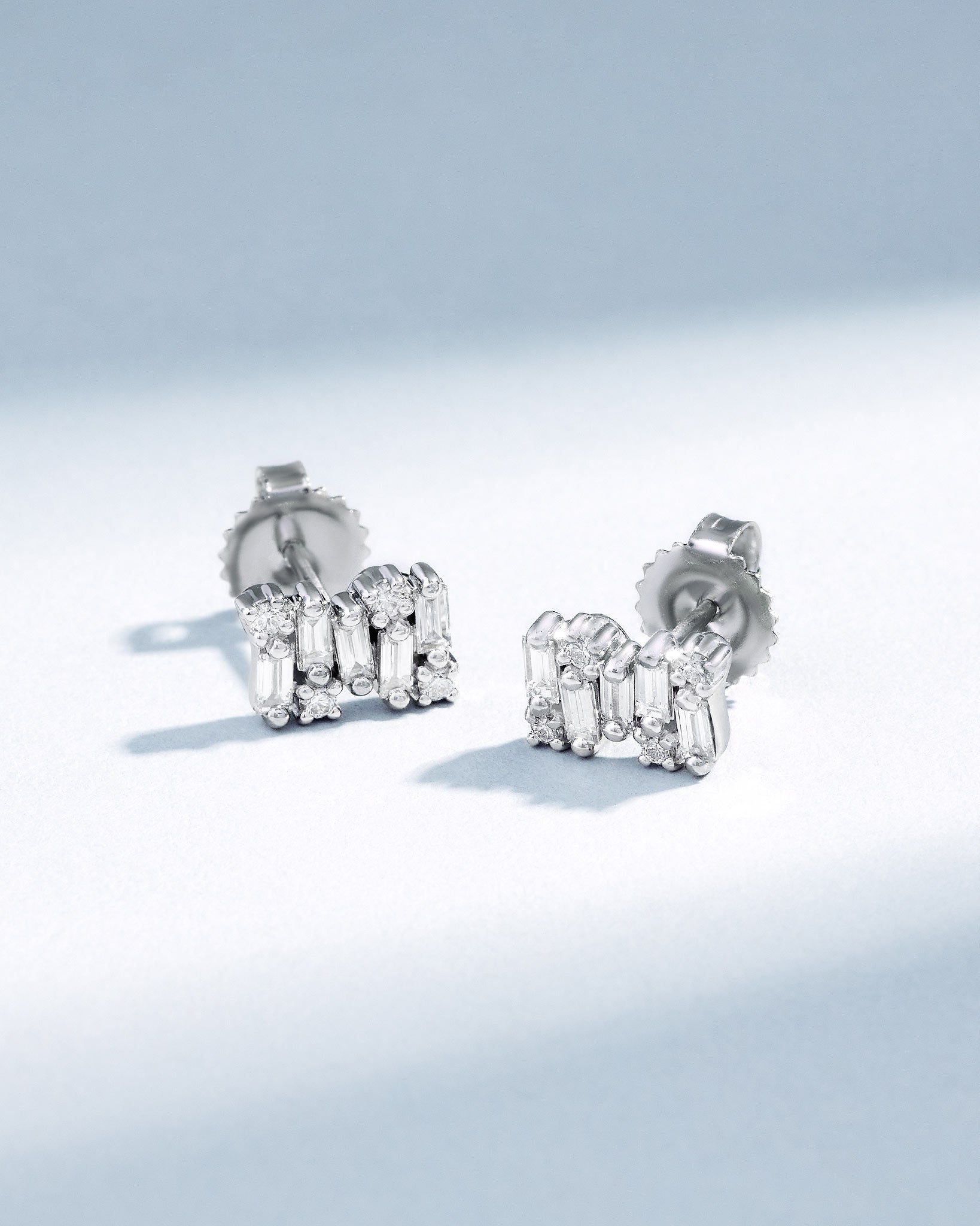 Suzanne Kalan Shimmer Diamond Studs in 18k white gold