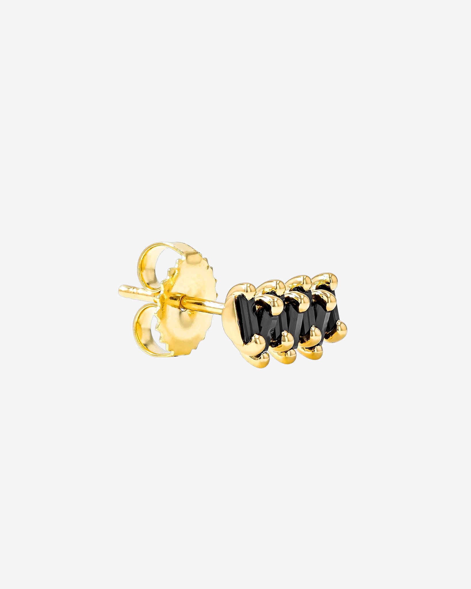 Suzanne Kalan Bold ZigZag Black Sapphire Studs in 18k yellow gold