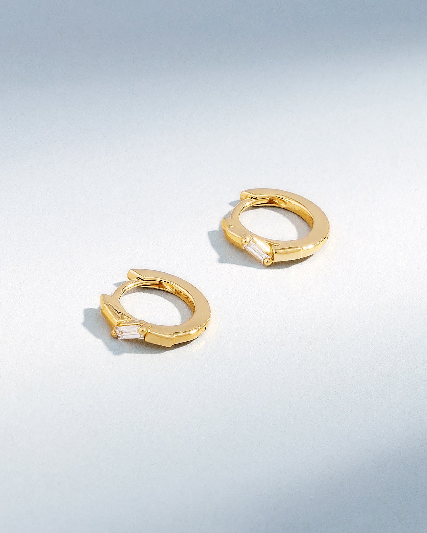 Suzanne Kalan Bold Single Diamond Huggies in 18k yellow gold