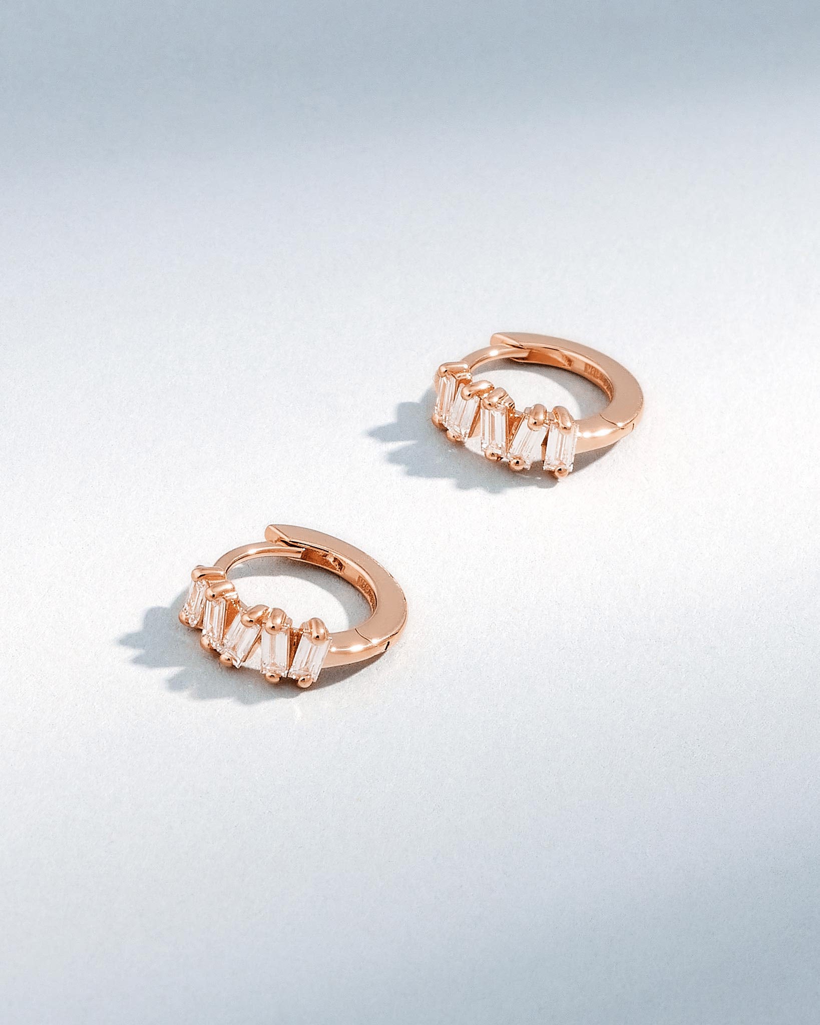 Suzanne Kalan Bold Diamond Huggies in 18k rose gold