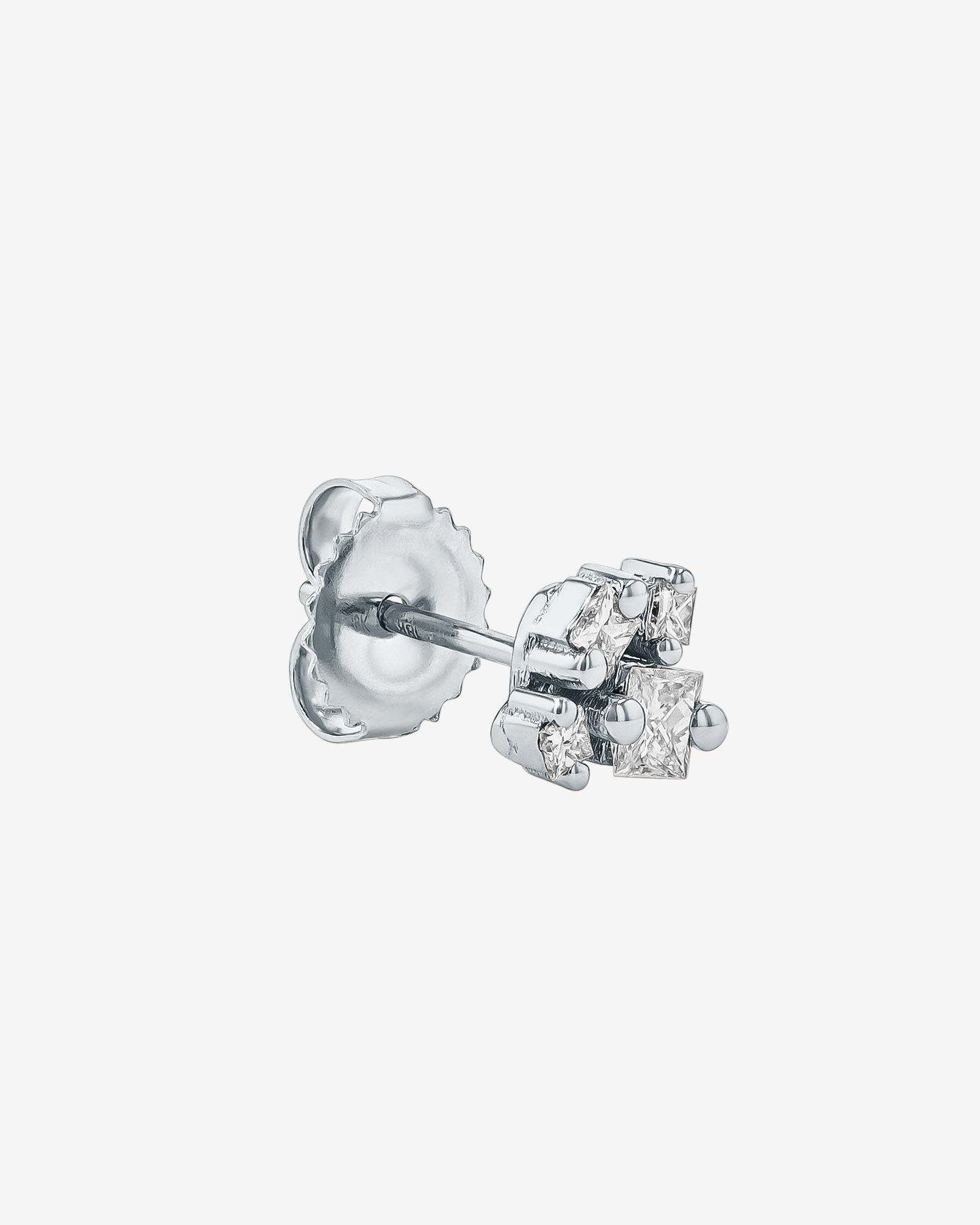 Suzanne Kalan Princess Cluster Diamond Studs in 18k white gold