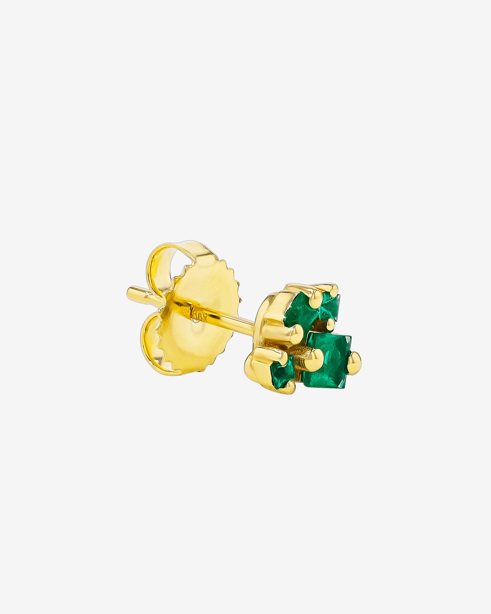 Suzanne Kalan Princess Cluster Emerald Studs in 18k yellow gold