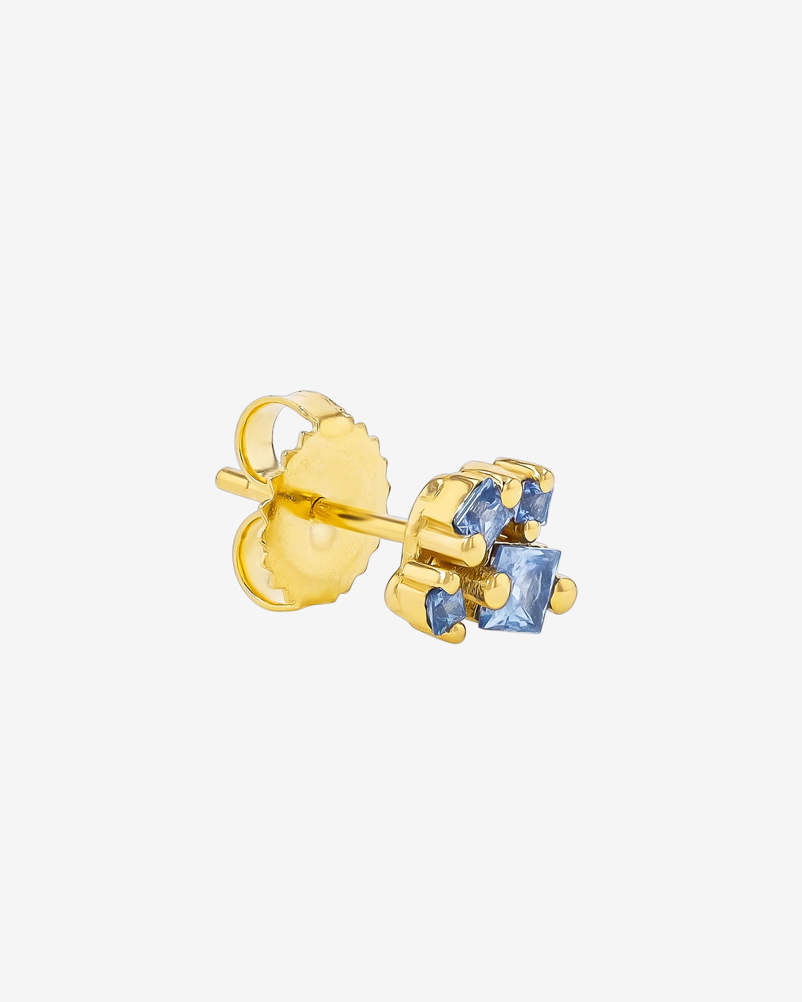 Suzanne Kalan Princess Cluster Light Blue Sapphire Studs in 18k yellow gold
