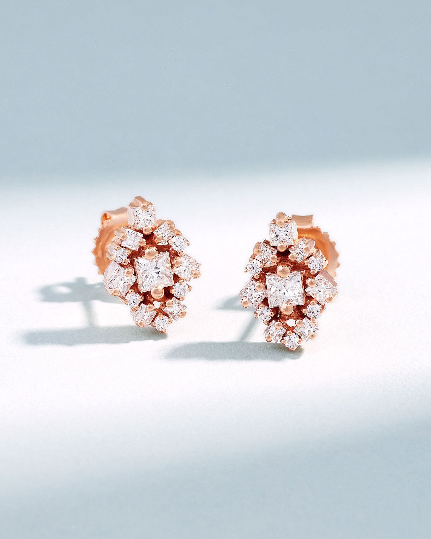 Suzanne Kalan La Fantaisie Star Diamond Studs in 18k rose gold