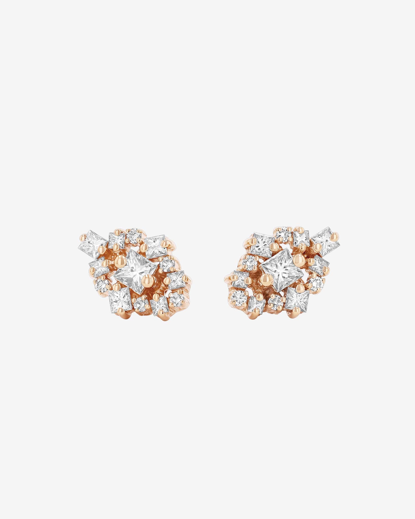 Suzanne Kalan La Fantaisie Star Diamond Studs in 18k rose gold