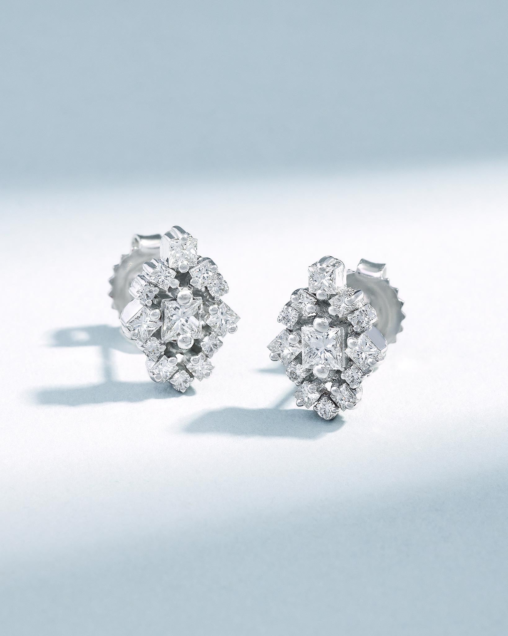 Suzanne Kalan La Fantaisie Star Diamond Studs in 18k white gold