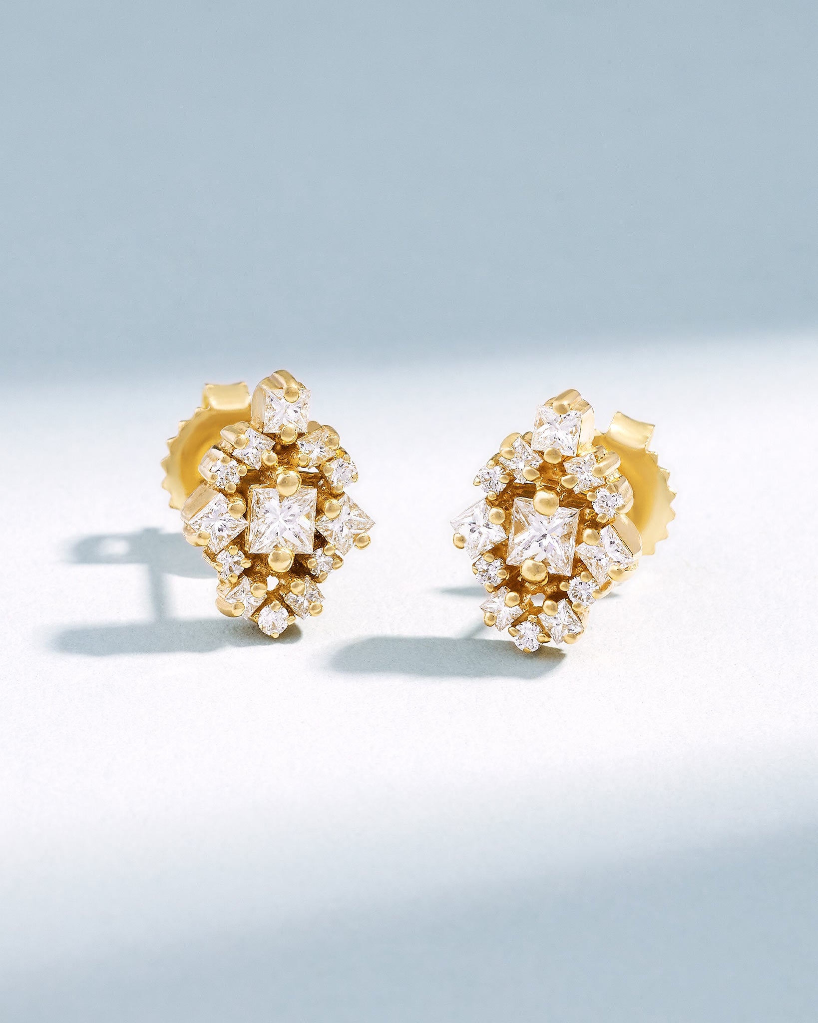 Suzanne Kalan La Fantaisie Star Diamond Studs in 18k yellow gold