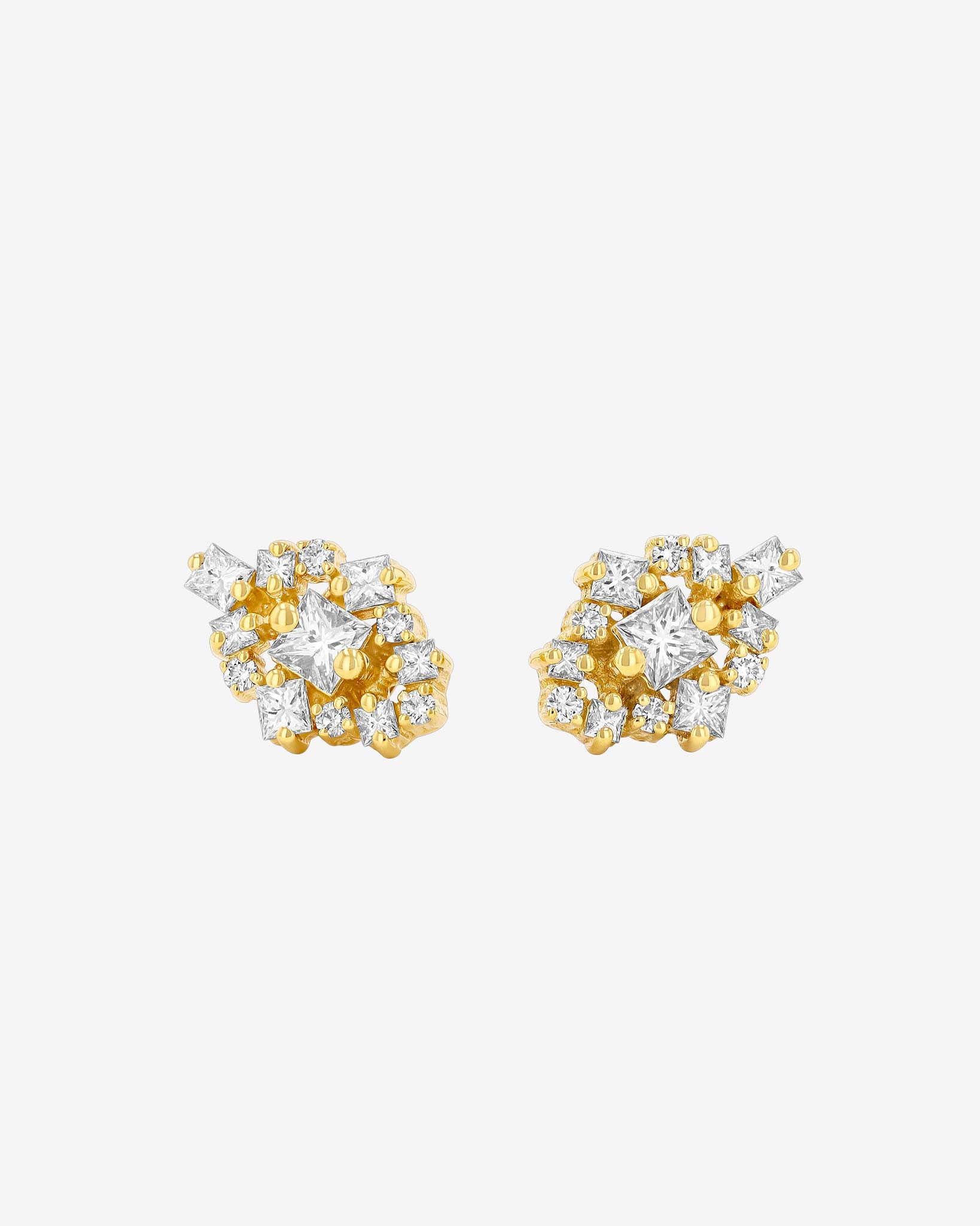 Suzanne Kalan La Fantaisie Star Diamond Studs in 18k yellow gold