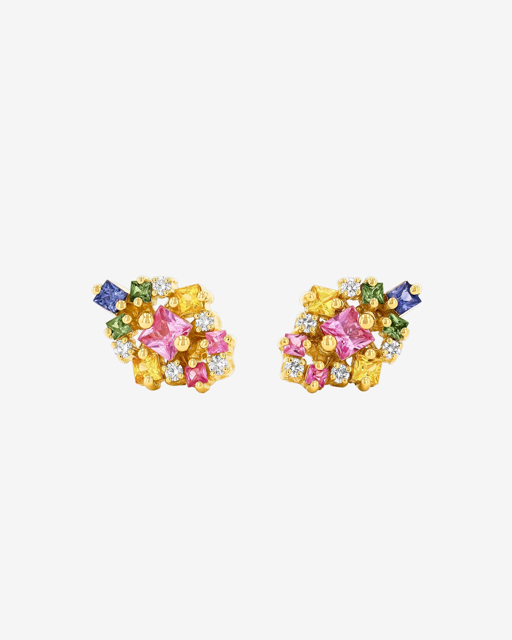 Suzanne Kalan La Fantaisie Star Pastel Sapphire Studs in 18k yellow gold