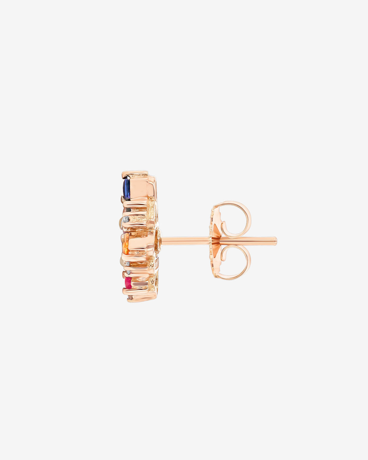 Suzanne Kalan La Fantaisie Star Rainbow Sapphire Studs in 18k rose gold