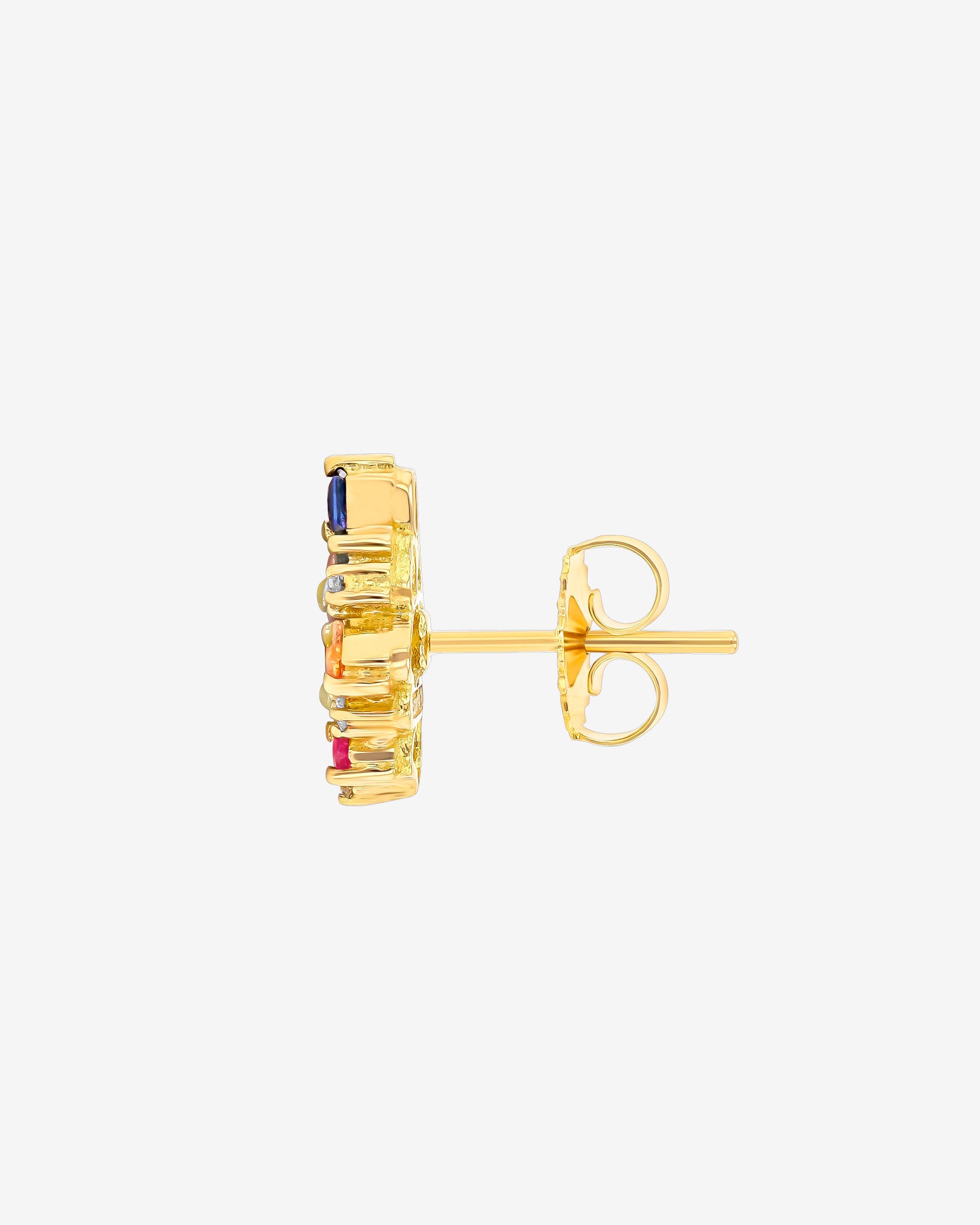 Suzanne Kalan La Fantaisie Star Rainbow Sapphire Studs in 18k yellow gold