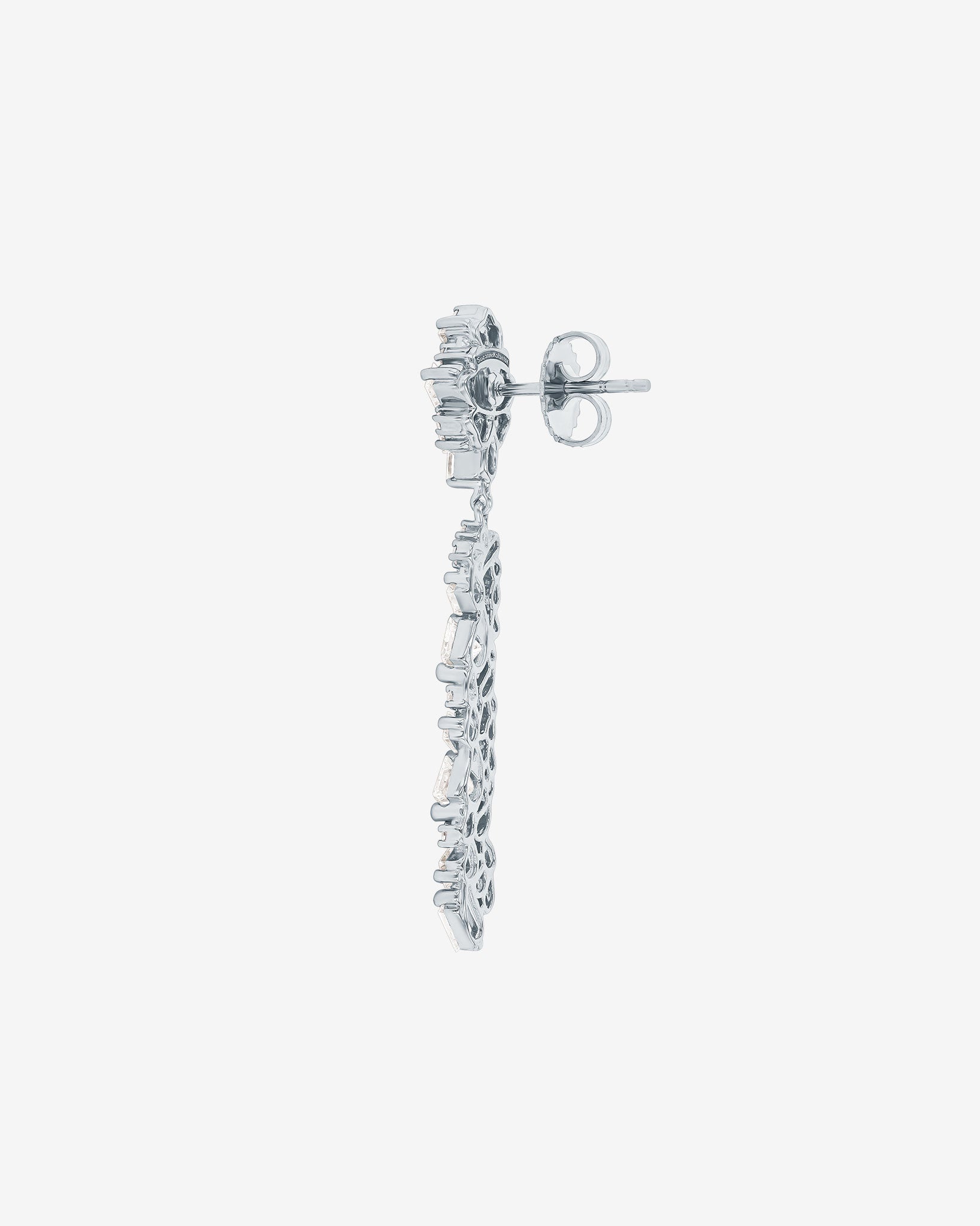 Suzanne Kalan La Fantaisie Sunbeam Diamond Drop Earrings in 18k white gold