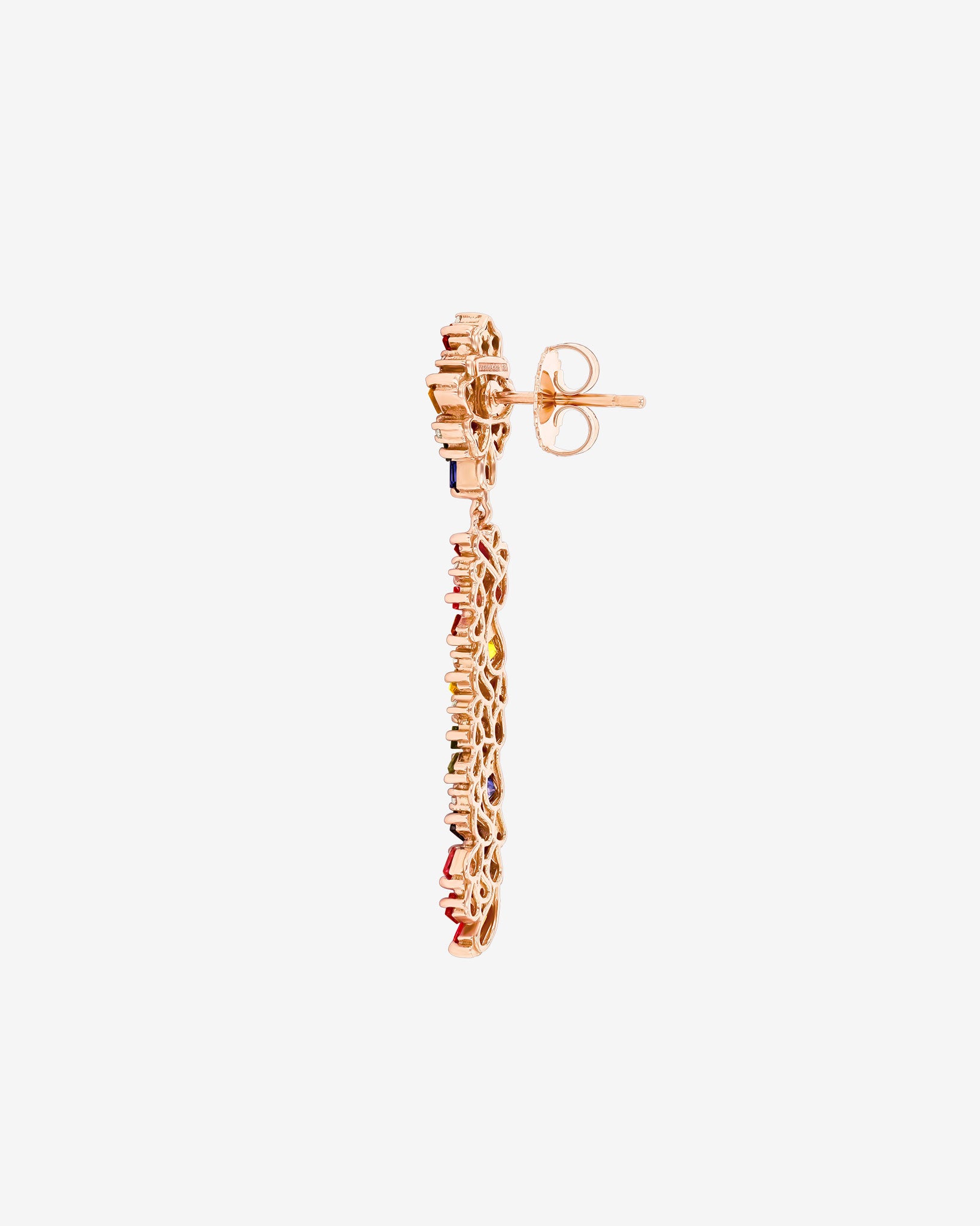 Suzanne Kalan La Fantaisie Sunbeam Rainbow Sapphire Drop Earrings in 18k rose gold