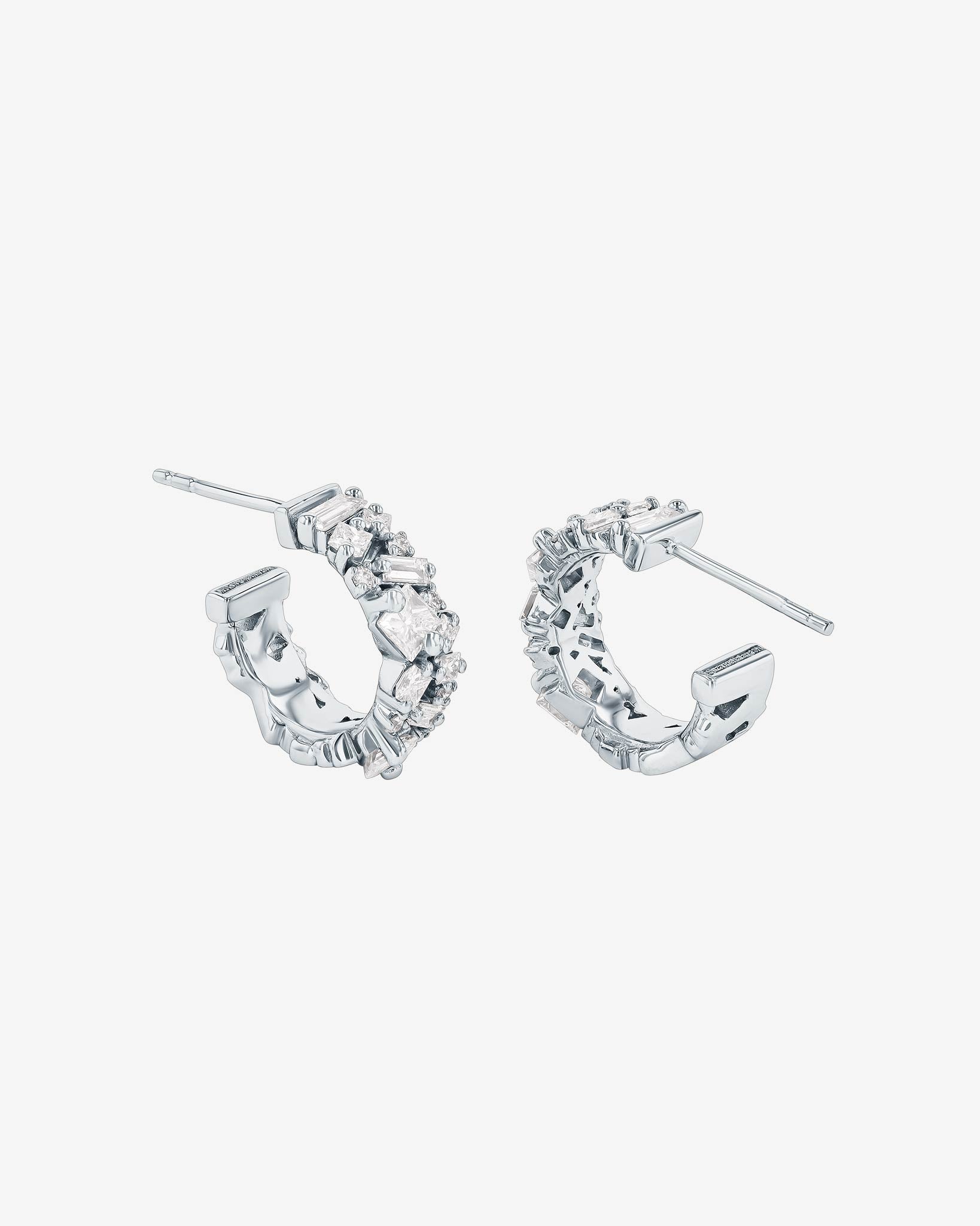 Suzanne Kalan La Fantaisie Diamond Mini Hoops in 18k white gold