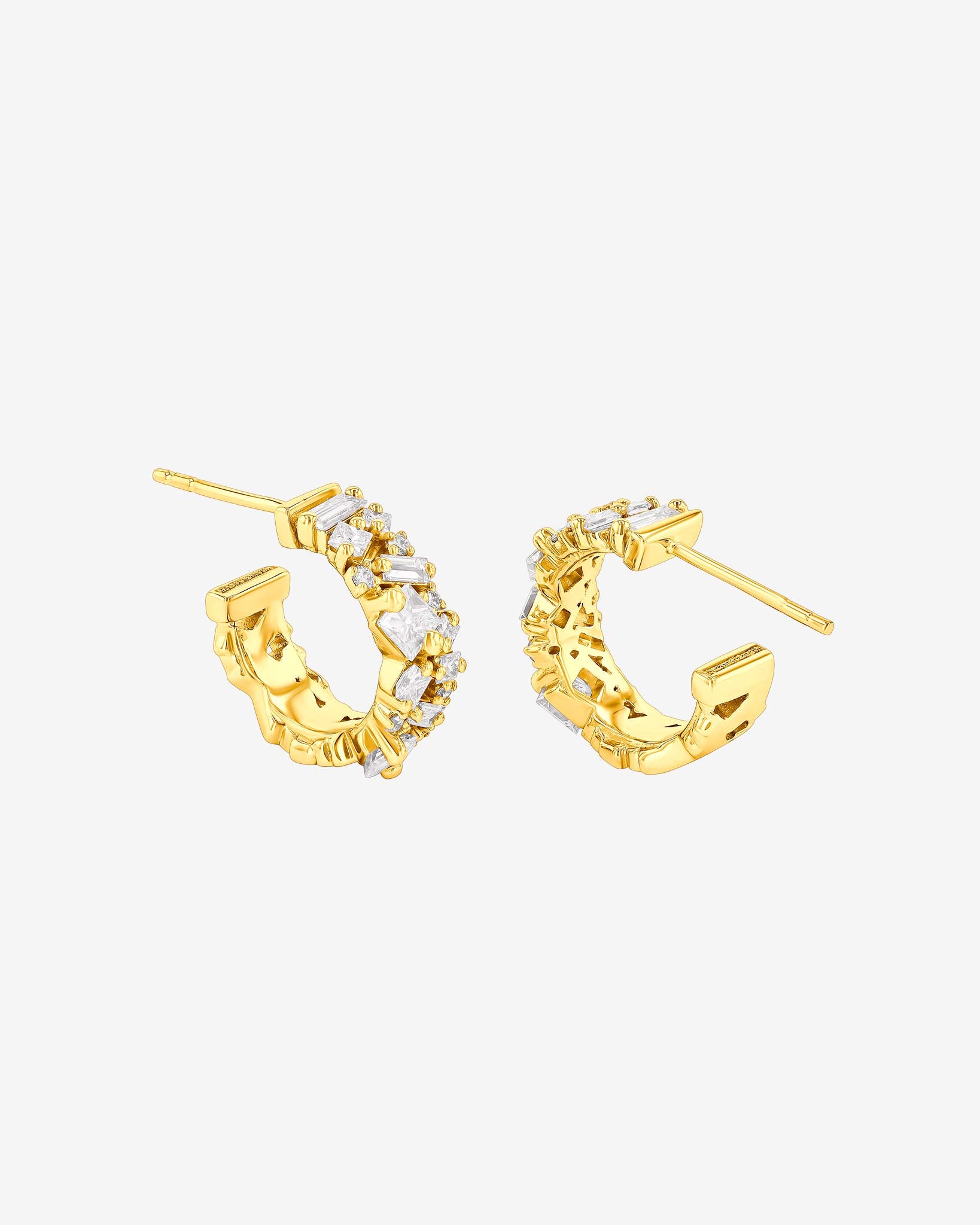 Suzanne Kalan La Fantaisie Diamond Mini Hoops in 18k yellow gold