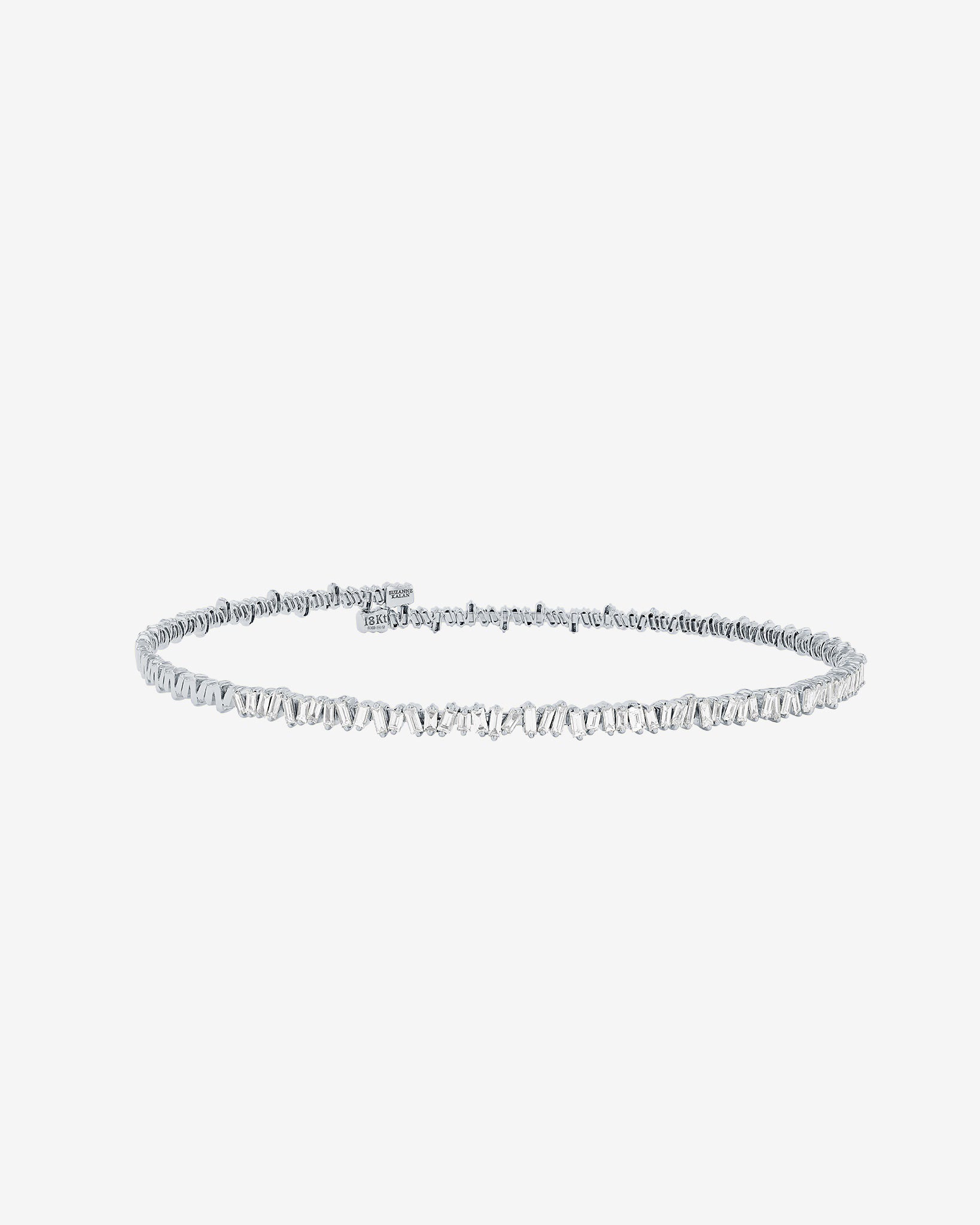 Suzanne Kalan Classic Diamond Half Baguette Choker in 18k white gold