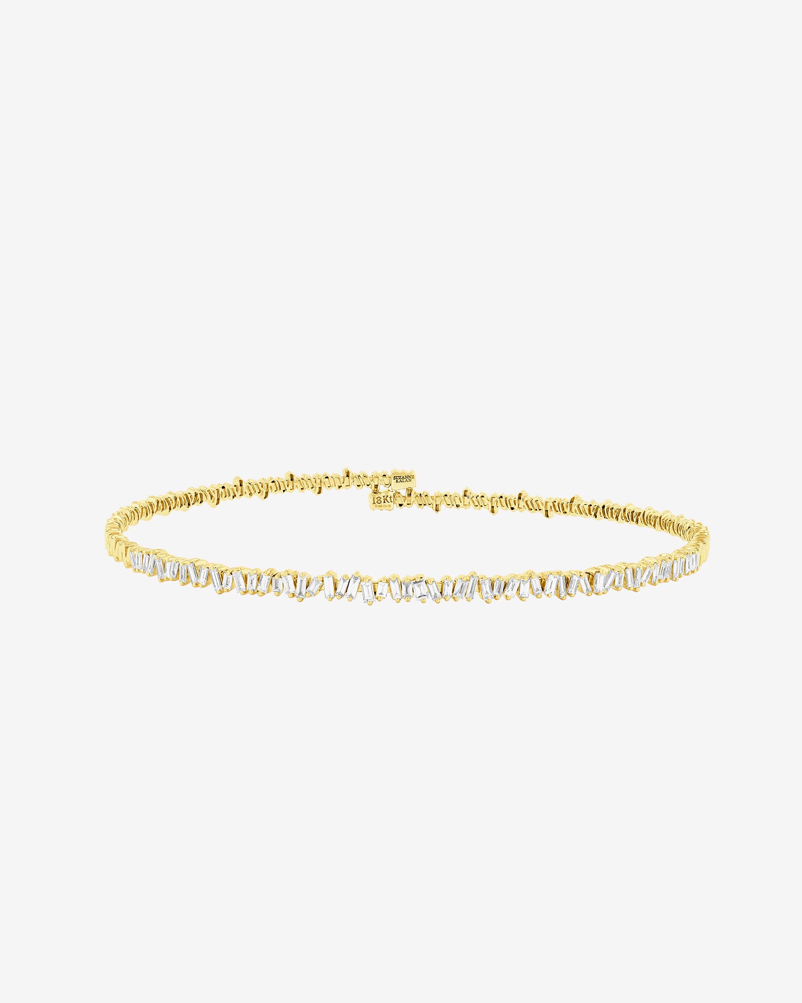 Suzanne Kalan Classic Diamond Half Baguette Choker in 18k yellow gold