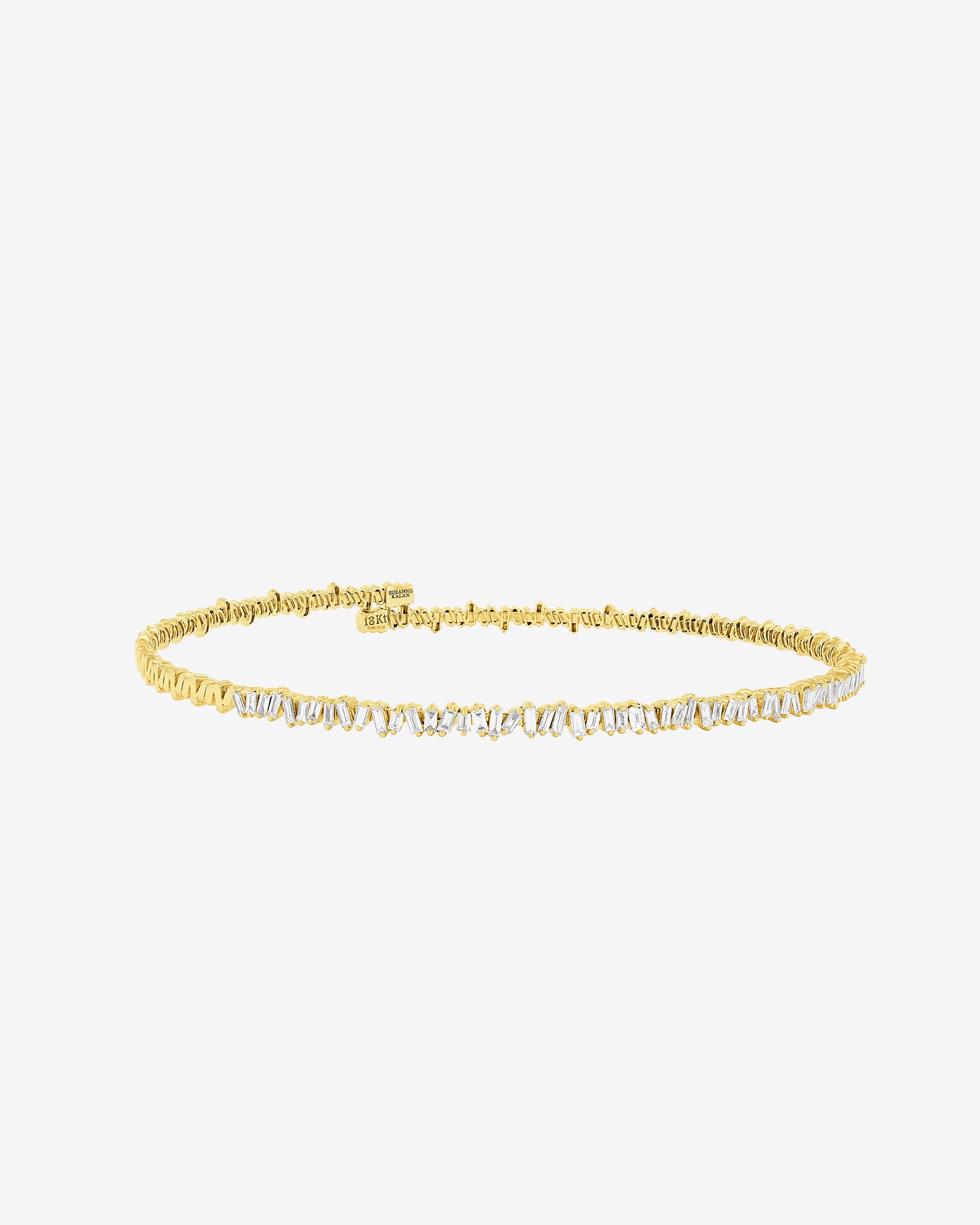 Suzanne Kalan Classic Diamond Half Baguette Choker in 18k yellow gold
