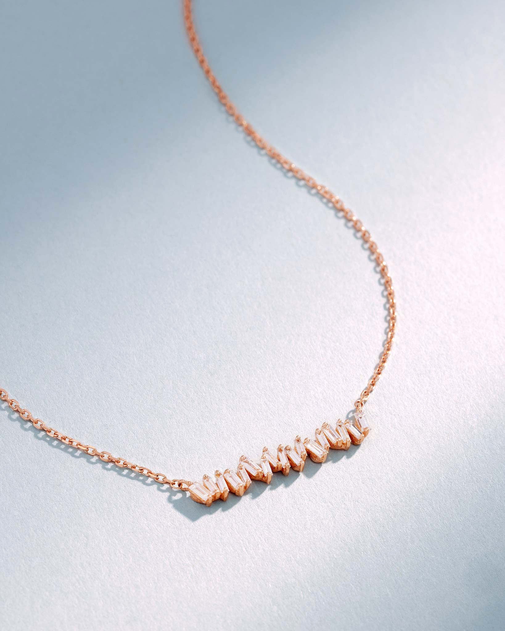 Suzanne Kalan Classic Diamond Bar Pendant in 18k rose gold