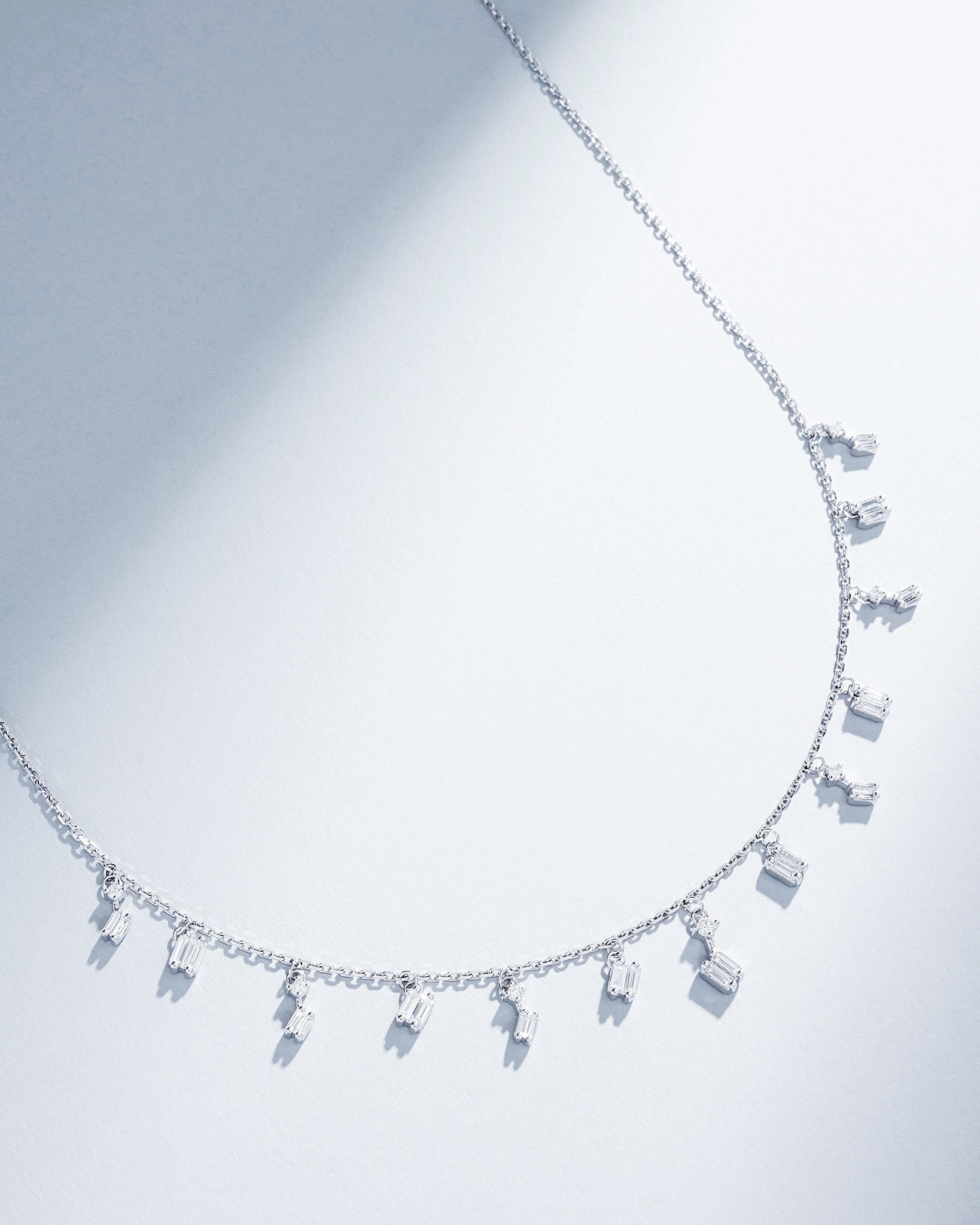 Suzanne Kalan Classic Diamond Cascade Necklace in 18k white gold