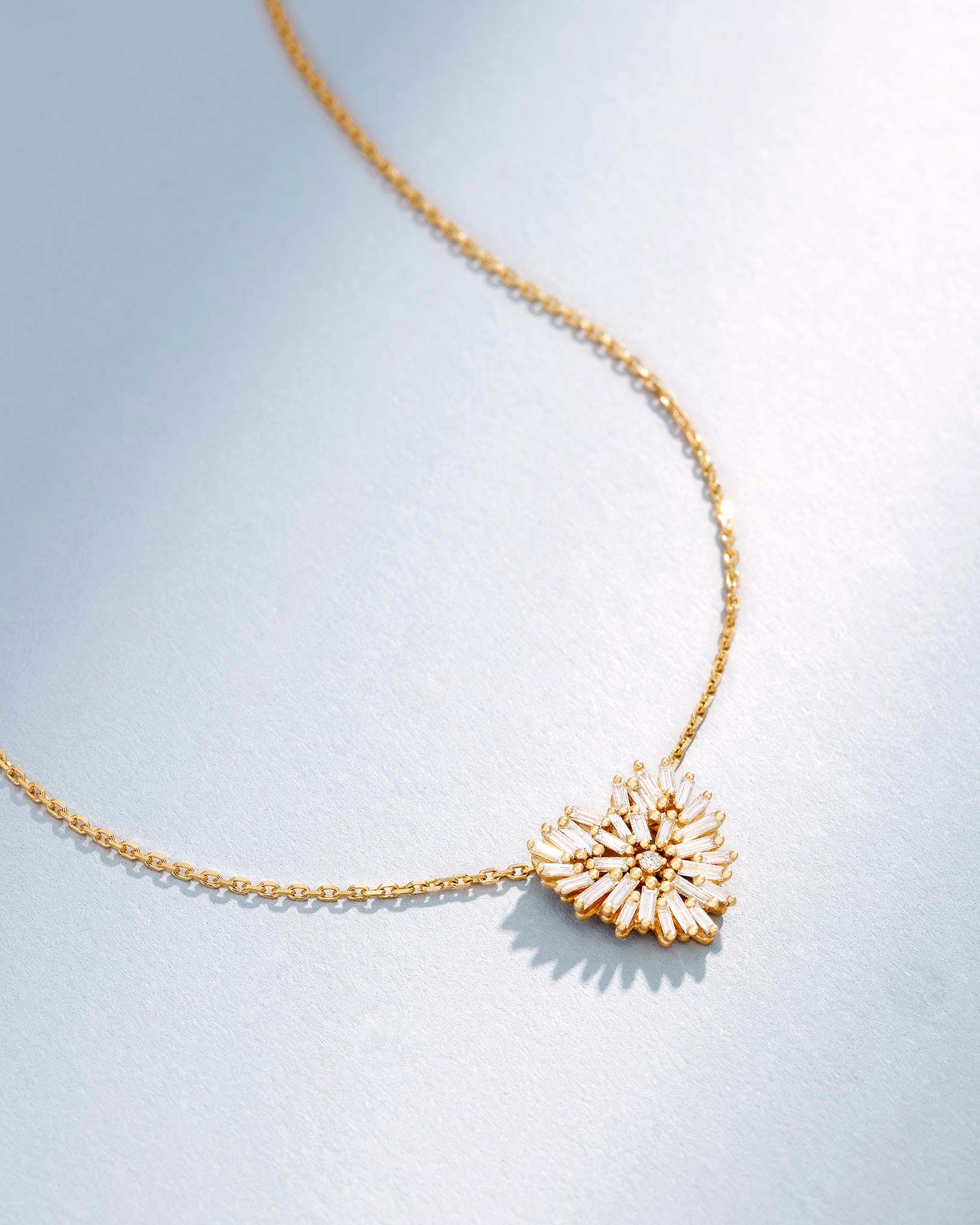 Suzanne Kalan Classic Diamond Small Heart Necklace in 18k yellow gold