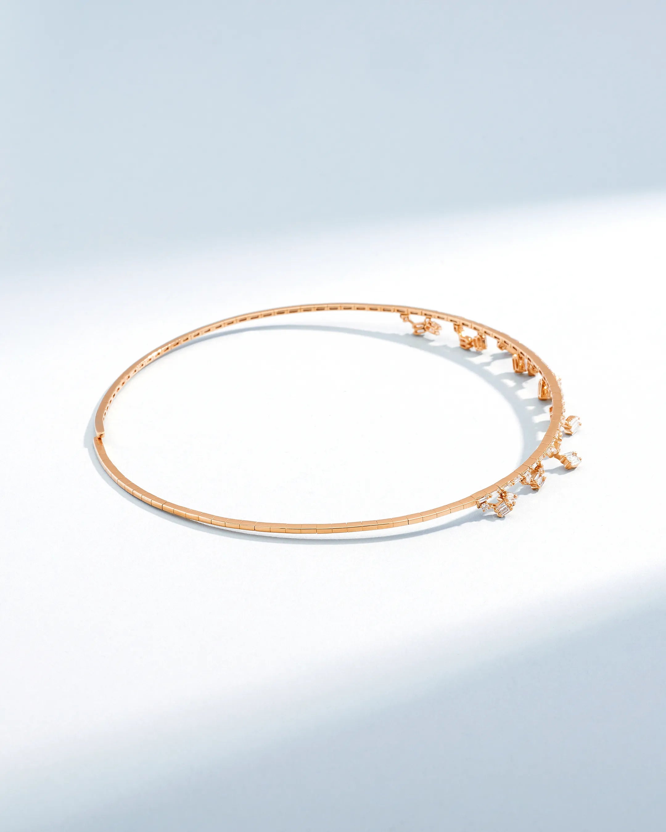 Suzanne Kalan Classic Diamond Thin Cascade Choker in 18k rose gold