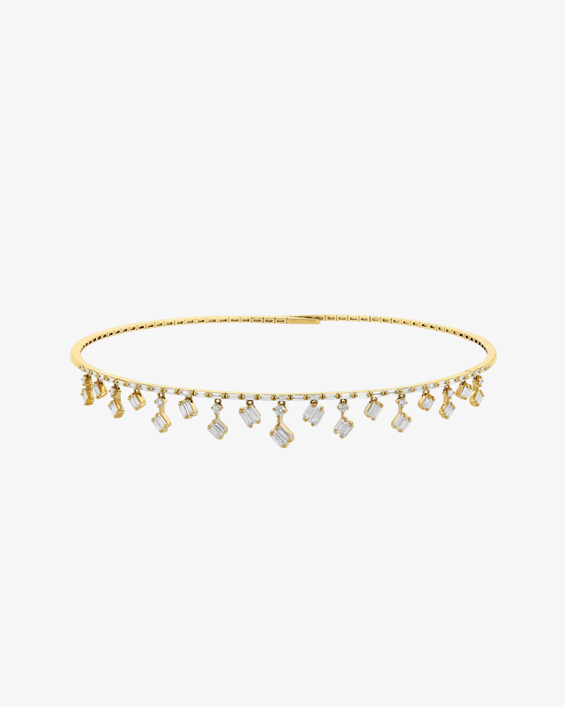 Suzanne Kalan Classic Diamond Thin Cascade Choker in 18k yellow gold