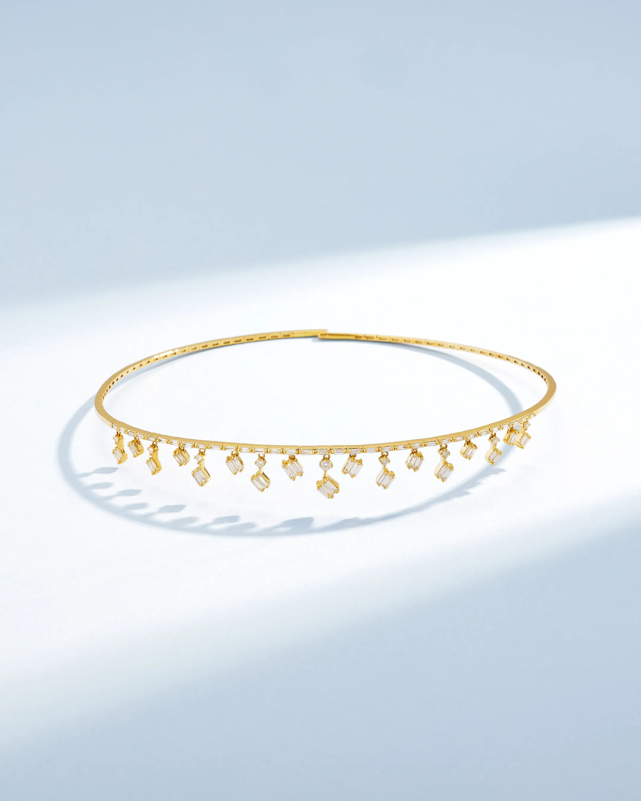 Suzanne Kalan Classic Diamond Thin Cascade Choker in 18k yellow gold