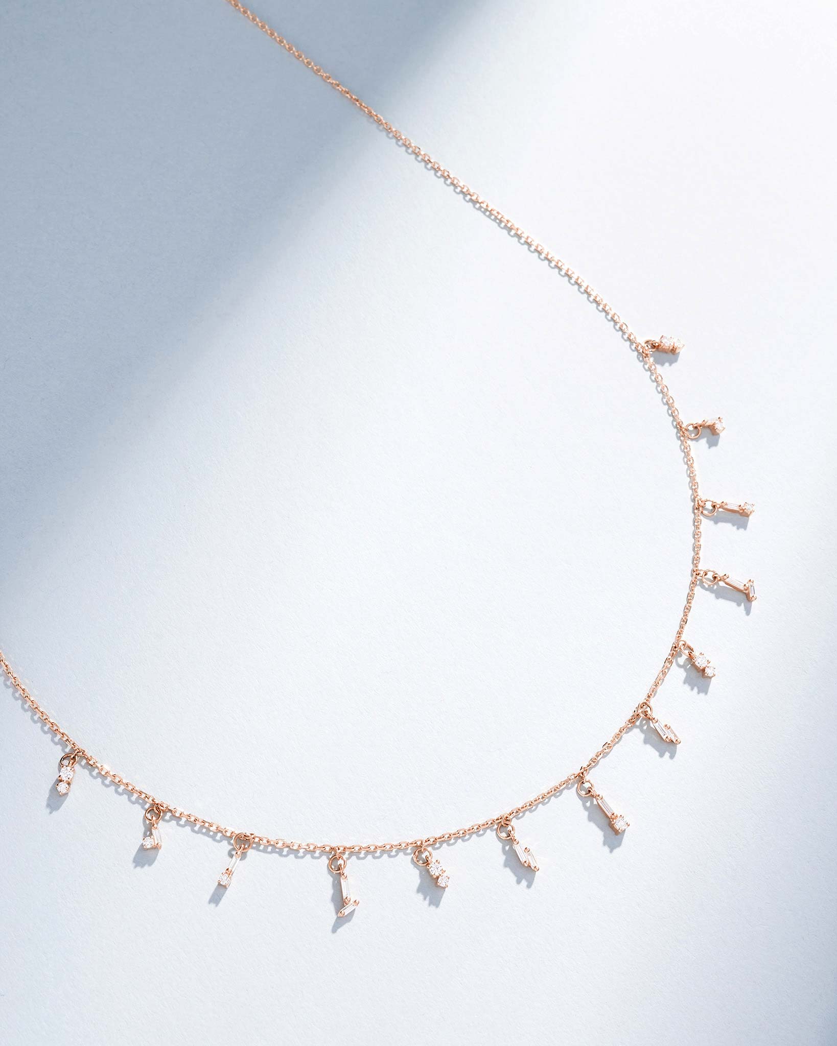Suzanne Kalan Classic Diamond Drop Necklace in 18k rose gold
