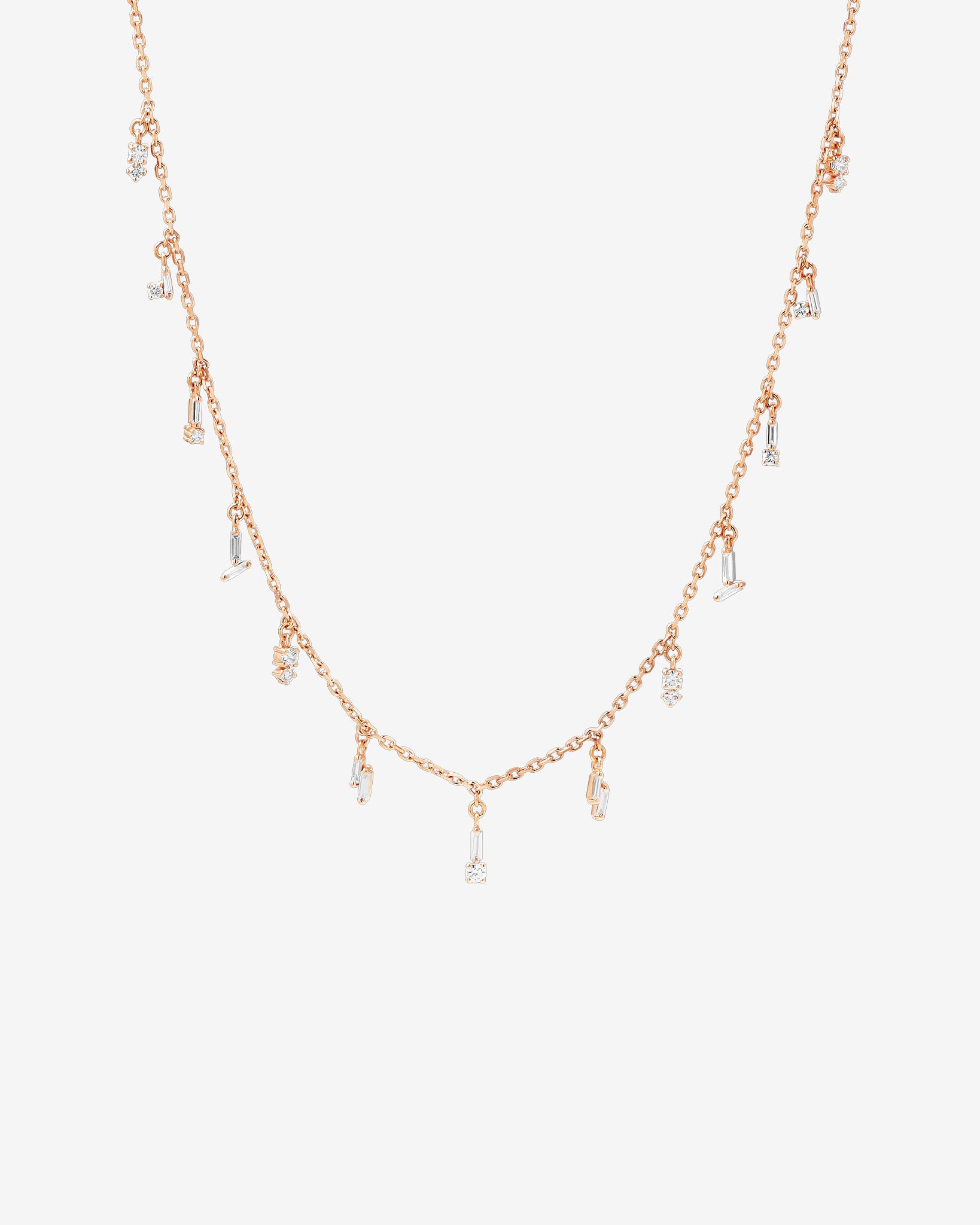 Suzanne Kalan Classic Diamond Drop Necklace in 18k rose gold