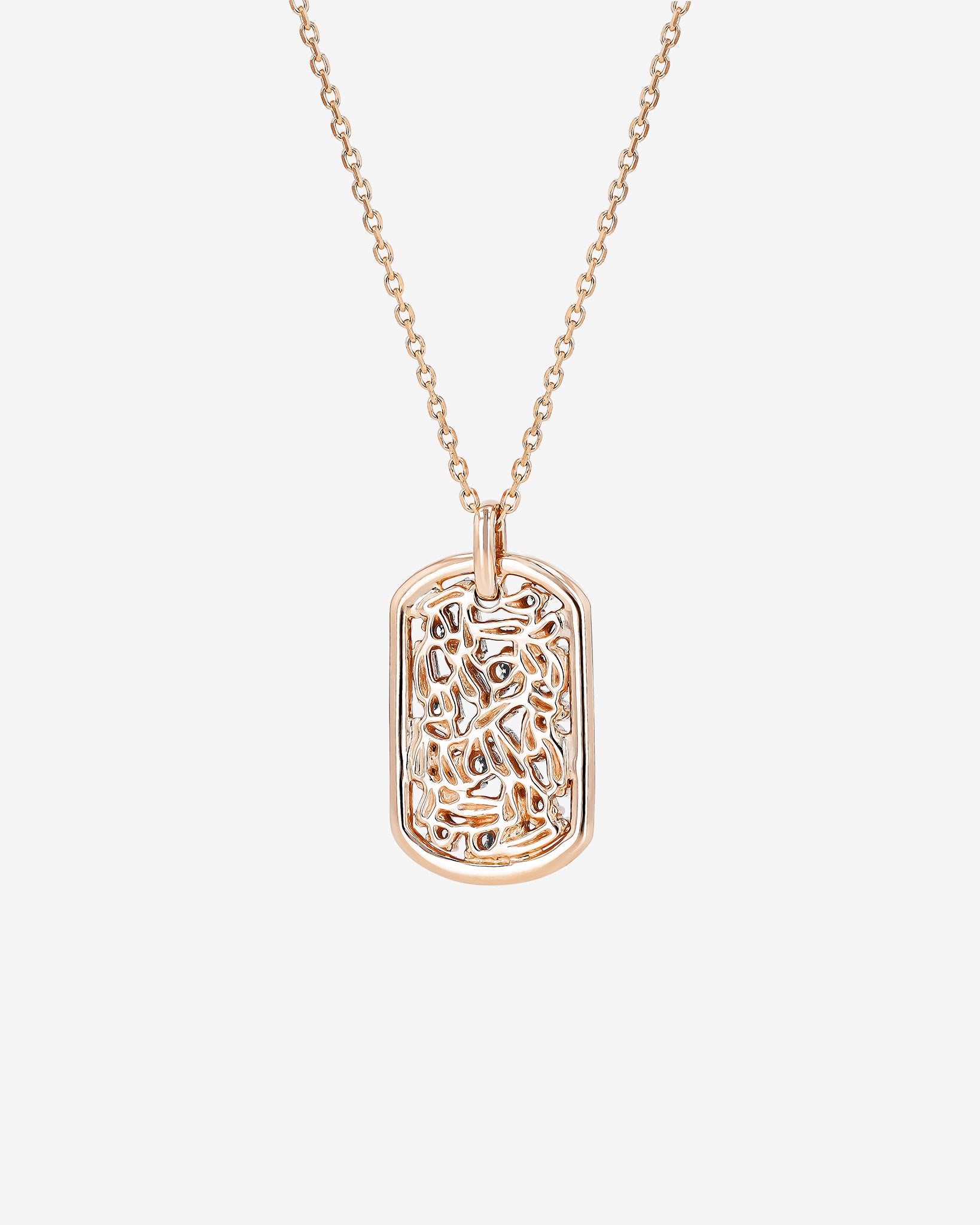 Suzanne Kalan Classic Diamond Medium Dog Tag Pendant in 18k rose gold