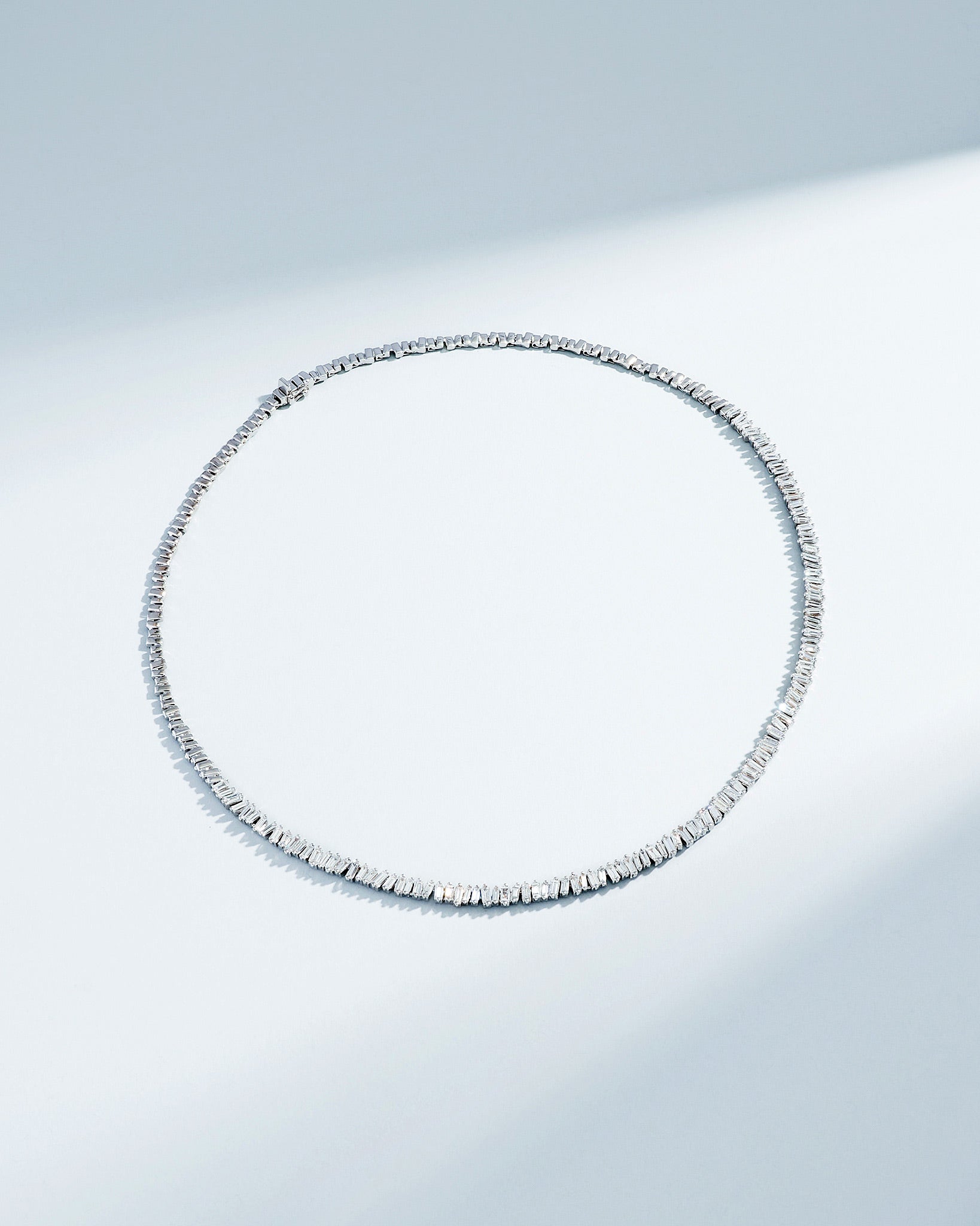 Suzanne Kalan Classic Diamond Tennis Necklace in 18k white gold