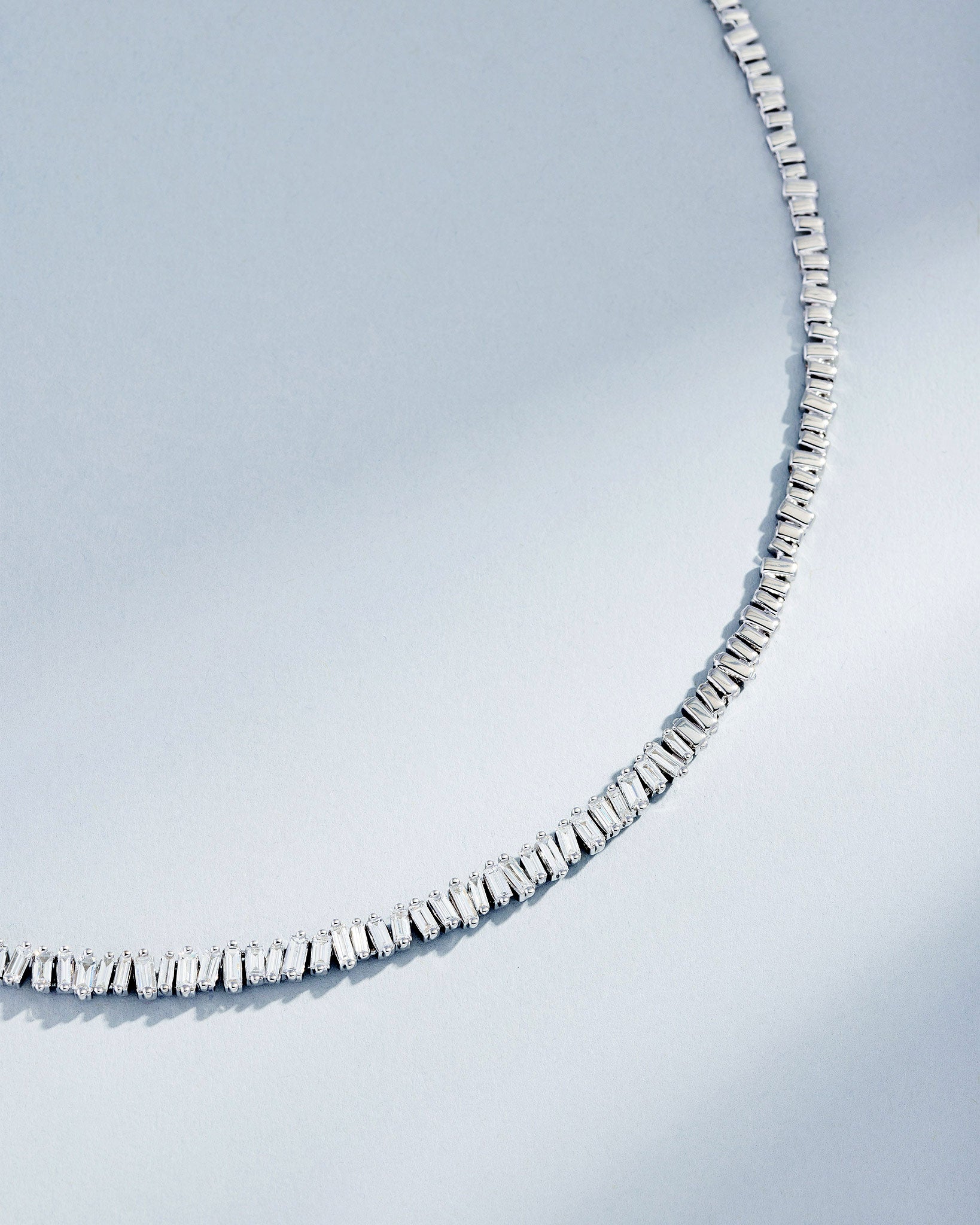 Suzanne Kalan Classic Diamond Tennis Necklace in 18k white gold