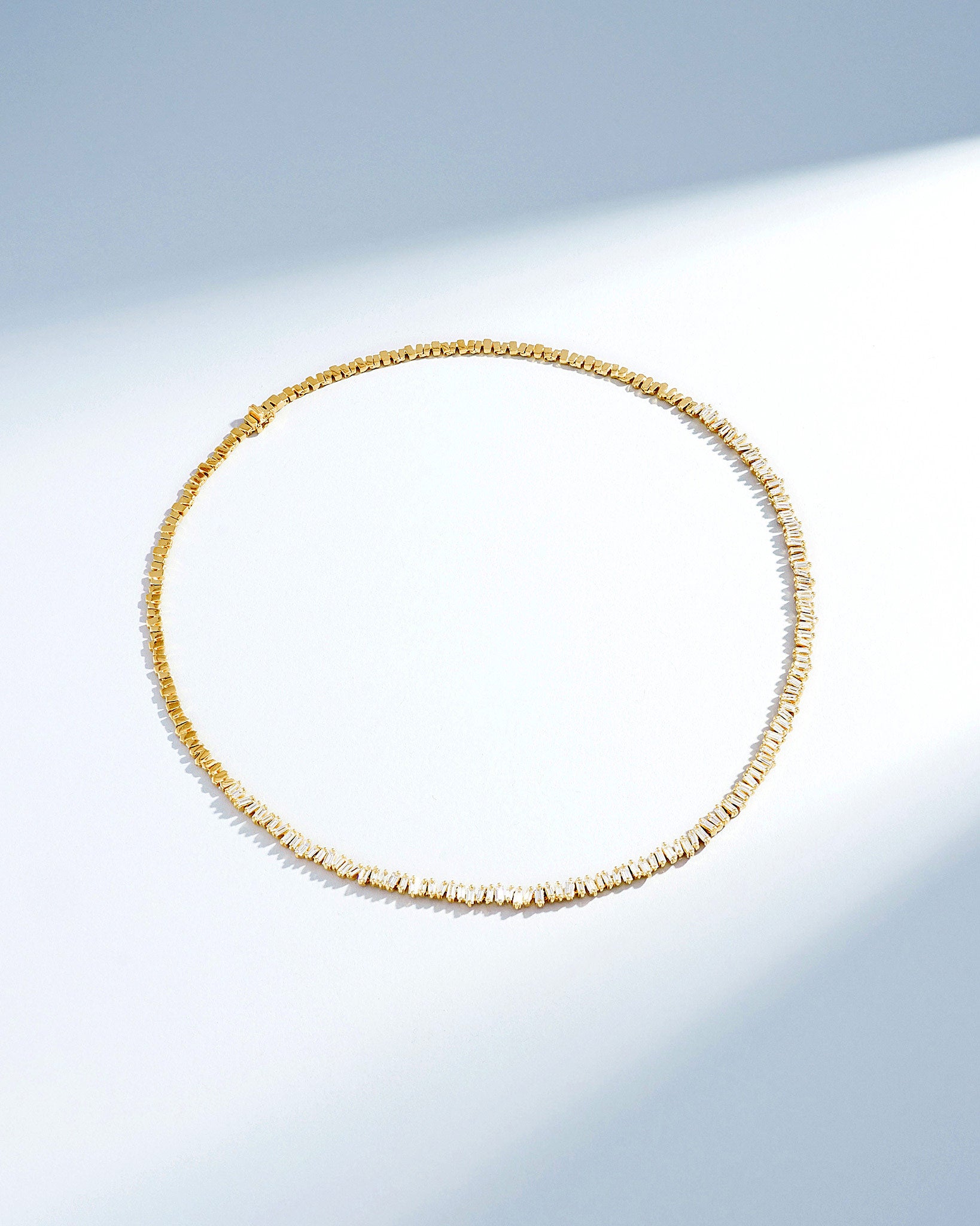 Suzanne Kalan Classic Diamond Tennis Necklace in 18k yellow gold