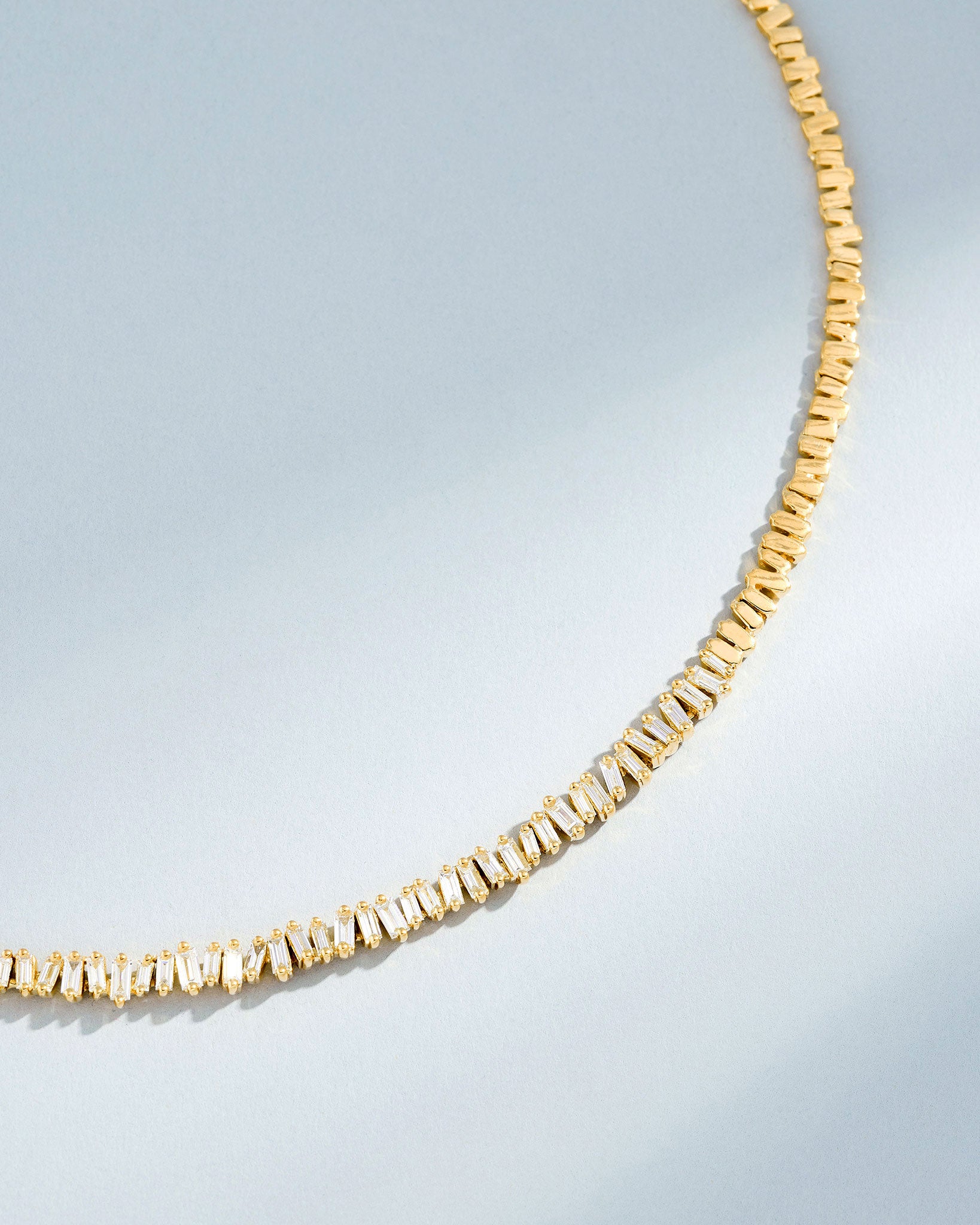Suzanne Kalan Classic Diamond Tennis Necklace in 18k yellow gold