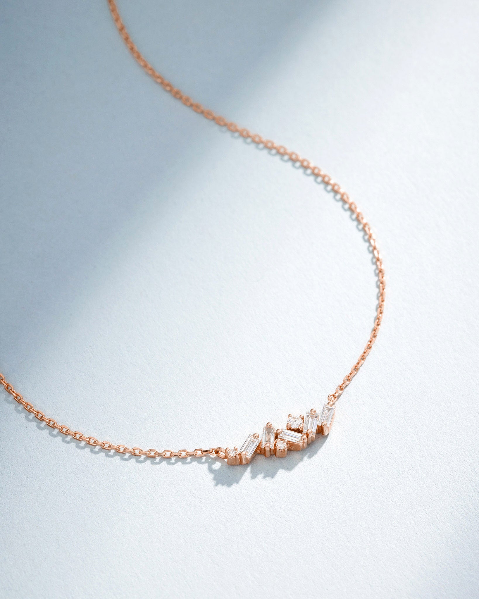 Suzanne Kalan Frenzy Diamond Mini Bar Pendant in 18k rose gold