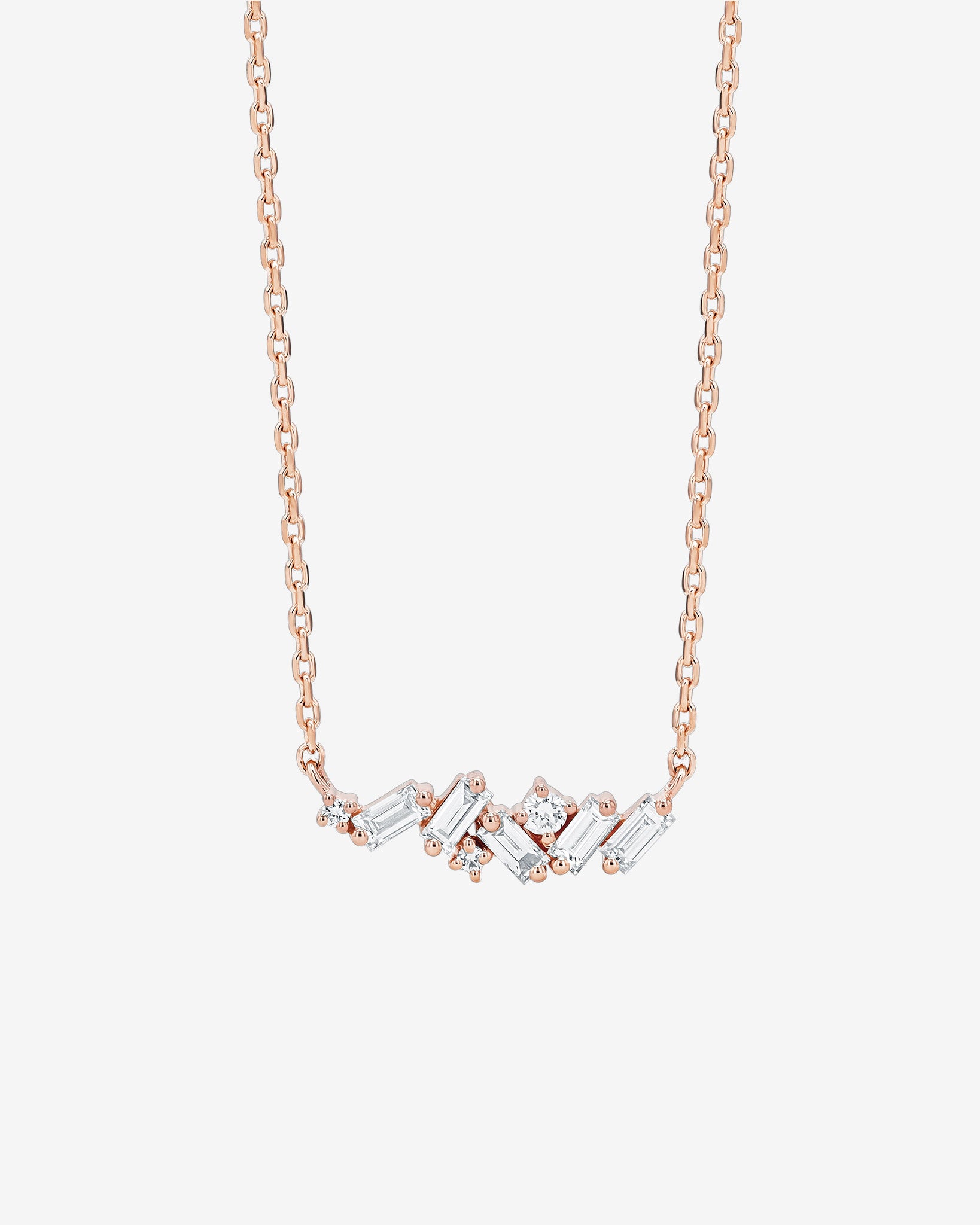 Suzanne Kalan Frenzy Diamond Mini Bar Pendant in 18k rose gold