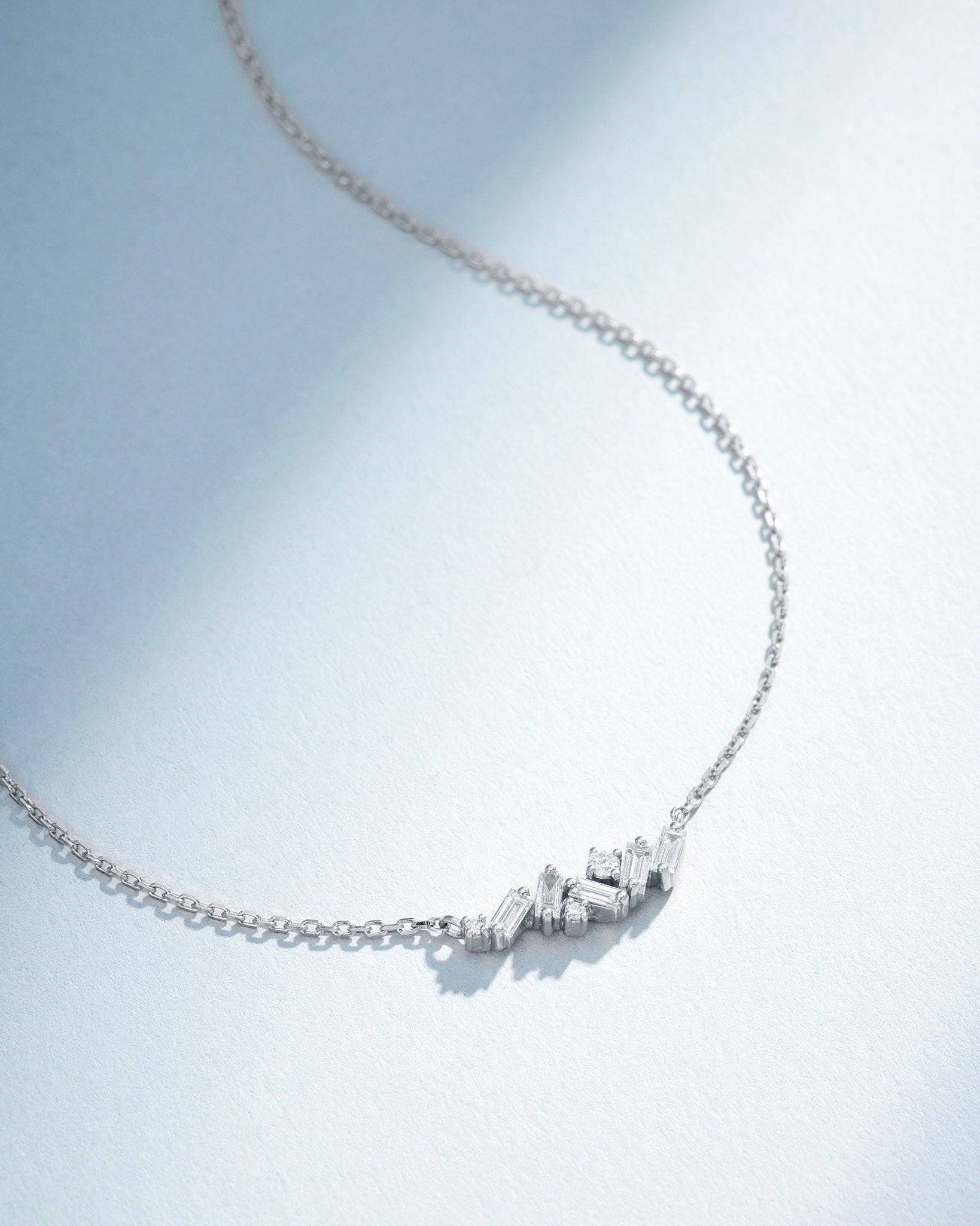 Suzanne Kalan Frenzy Diamond Mini Bar Pendant in 18k white gold