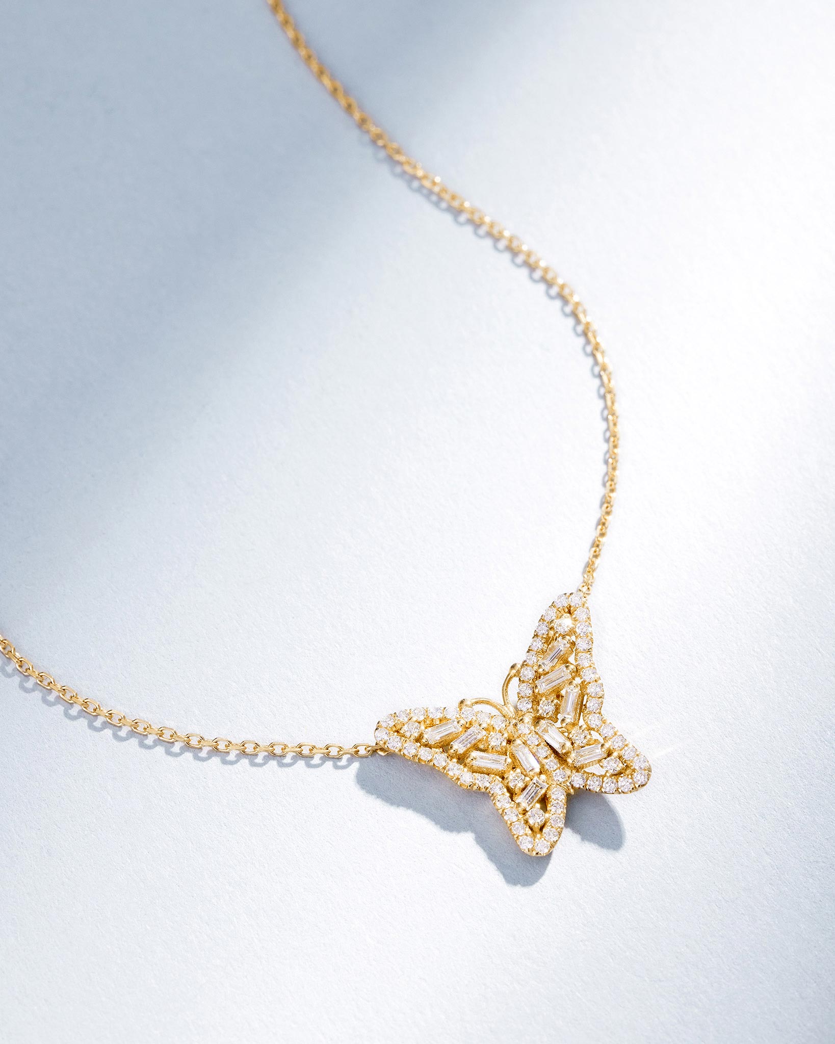 Suzanne Kalan Bold Diamond Small Butterfly Pendant in 18k yellow gold
