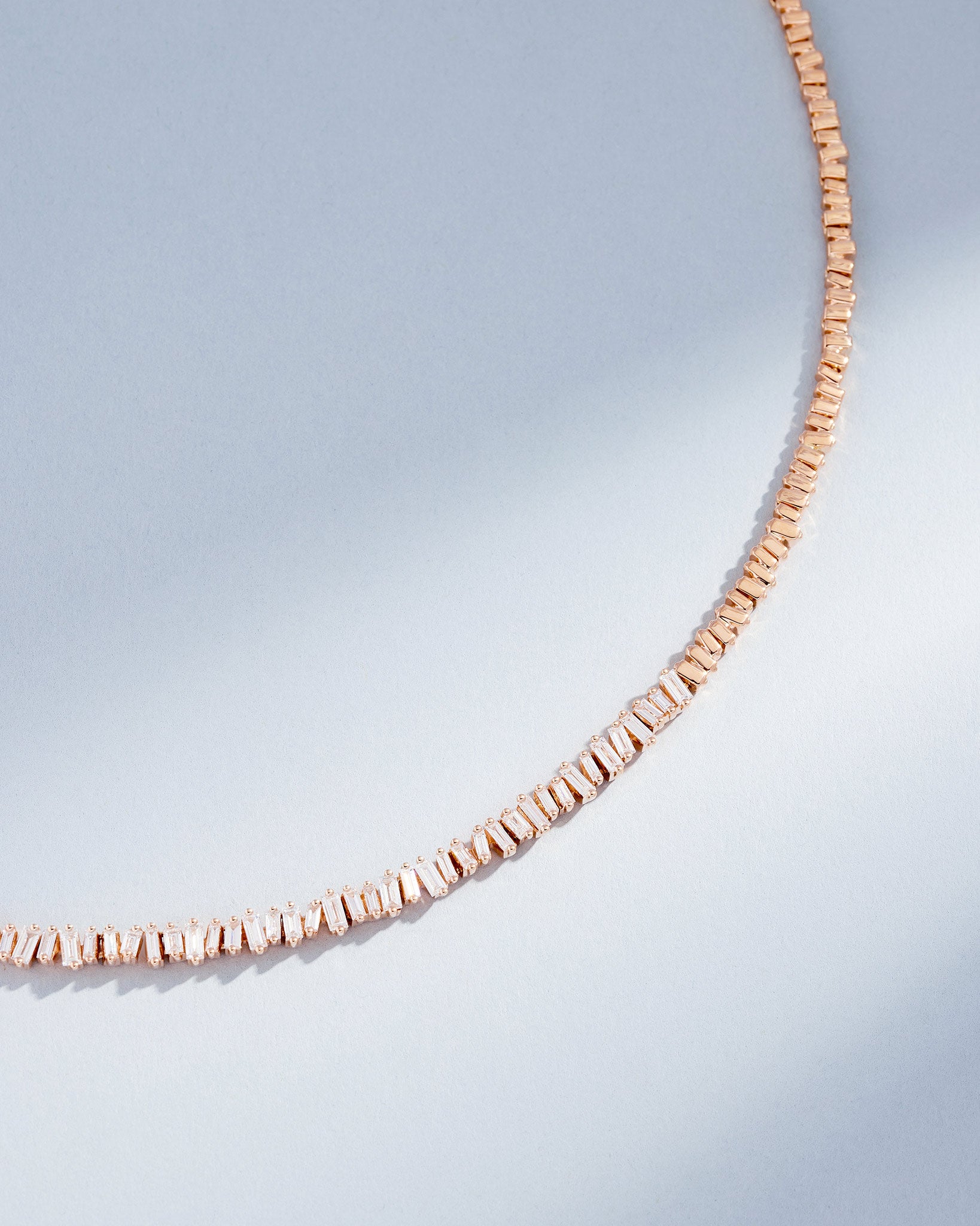Suzanne Kalan Classic Diamond Mini Tennis Necklace in 18k rose gold