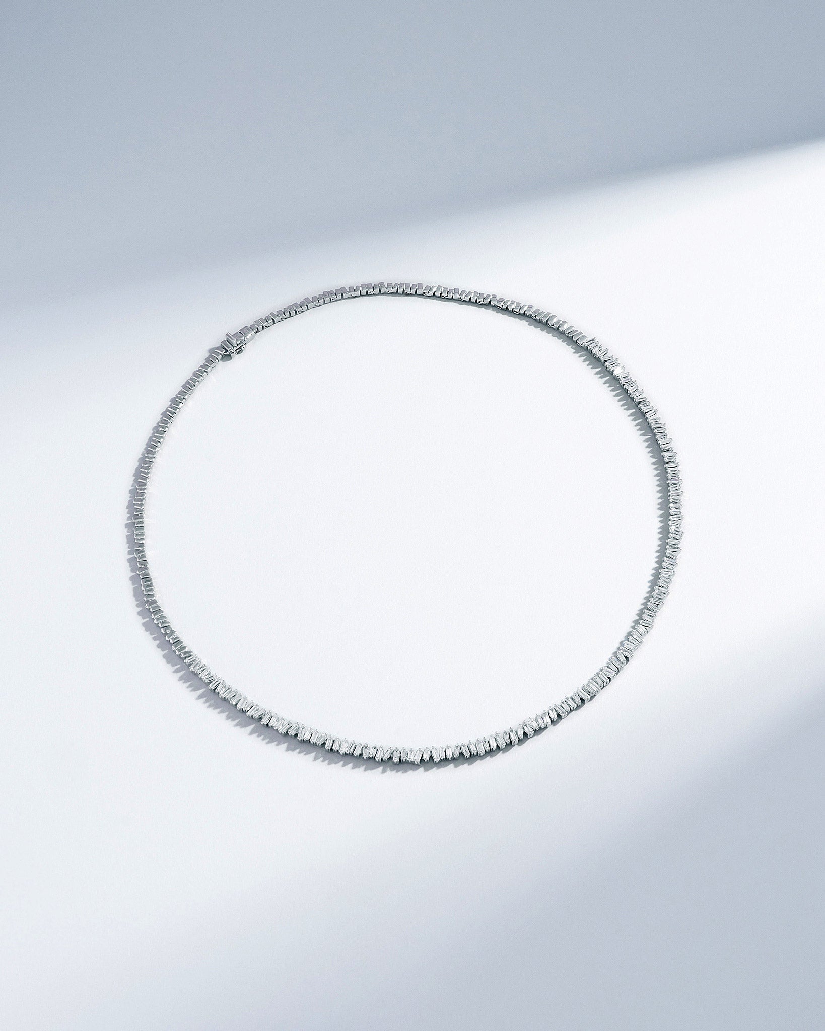 Suzanne Kalan Classic Diamond Mini Tennis Necklace in 18k white gold