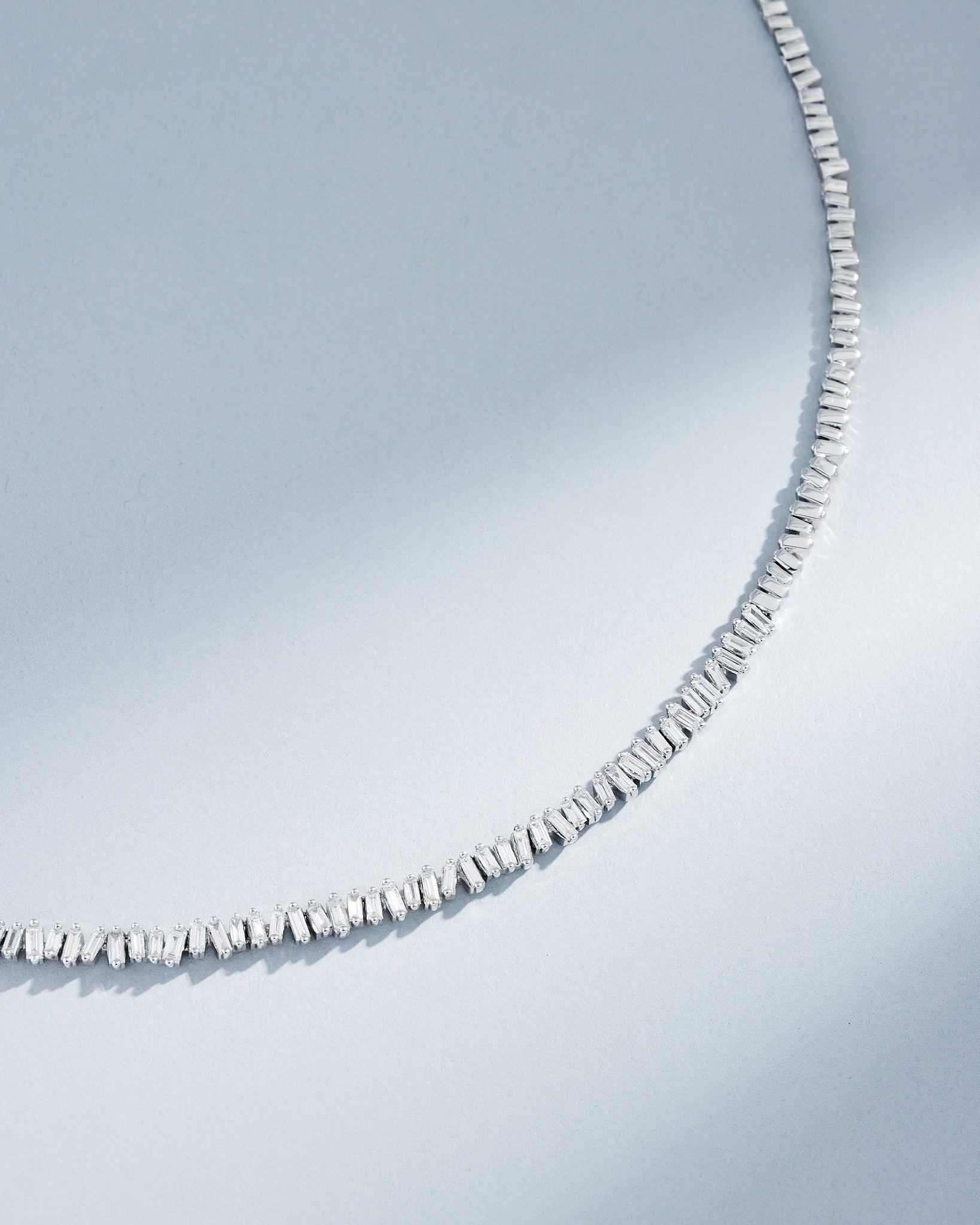 Suzanne Kalan Classic Diamond Mini Tennis Necklace in 18k white gold