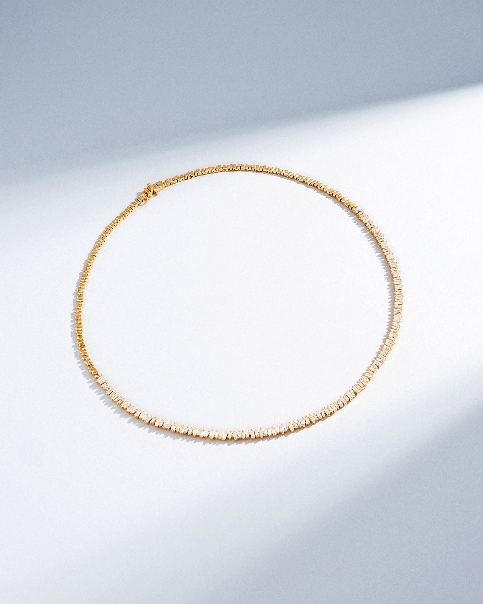 Suzanne Kalan Classic Diamond Mini Tennis Necklace in 18k yellow gold