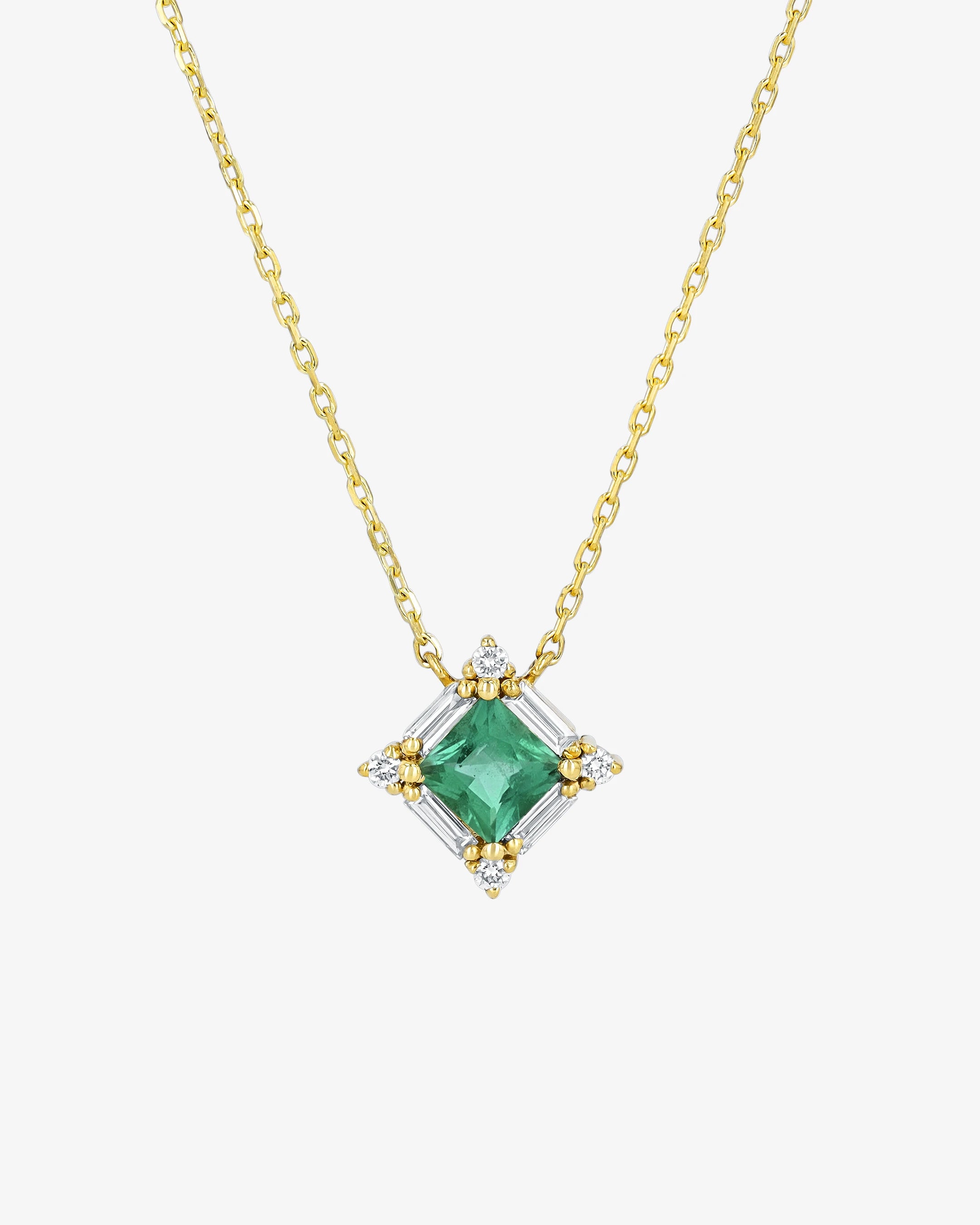 Suzanne Kalan Princess Midi Emerald Pendant in 18k yellow gold