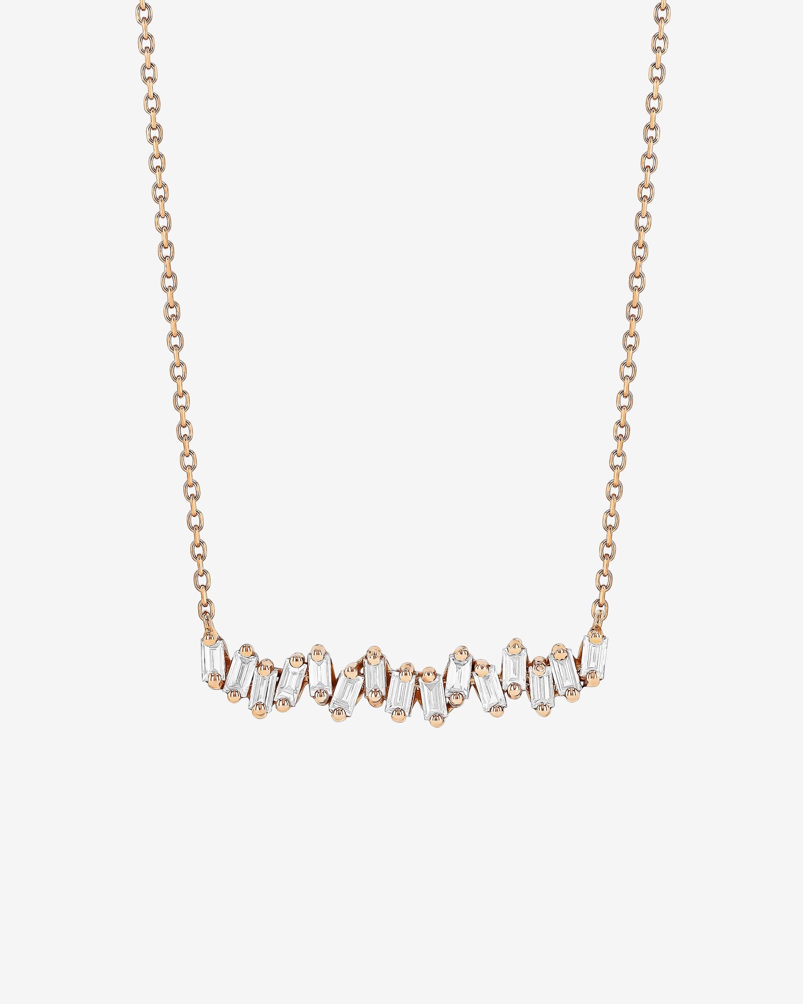 Suzanne Kalan Bold Diamond Bar Pendant in 18k rose gold