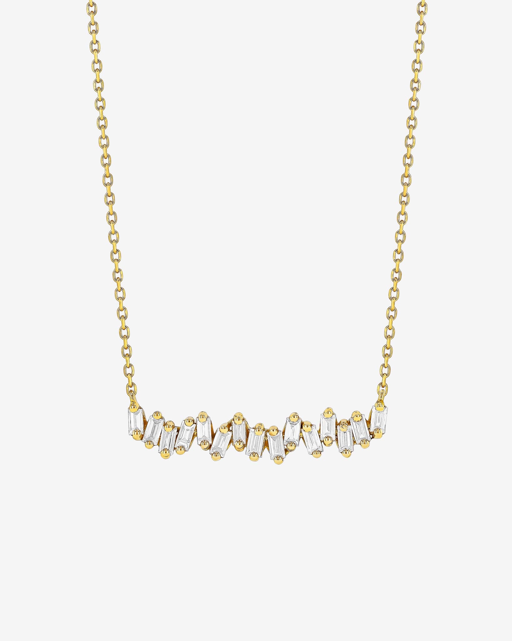 Suzanne Kalan Bold Diamond Bar Pendant in 18k yellow gold